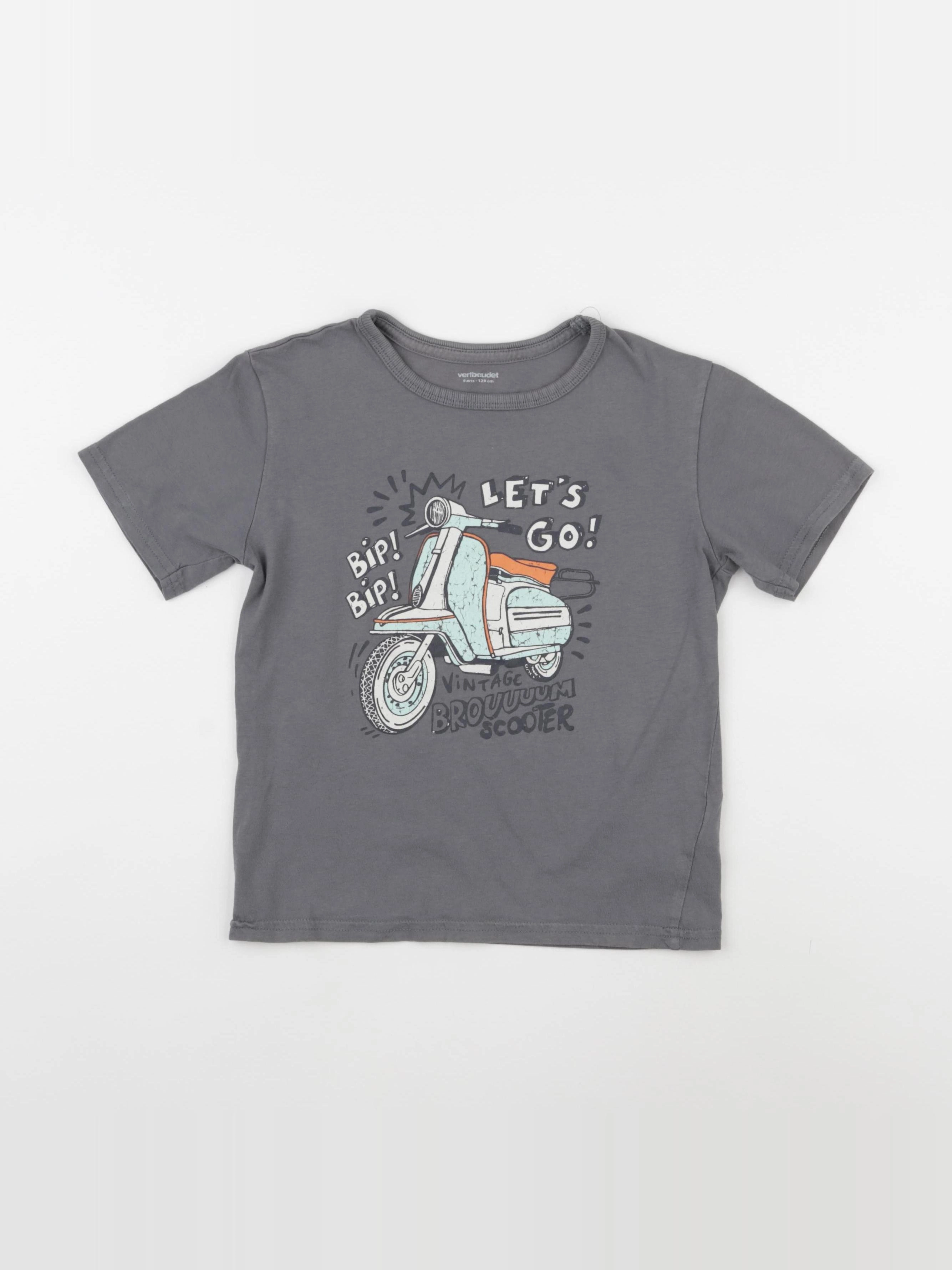 Vertbaudet - tee-shirt gris - 8 ans