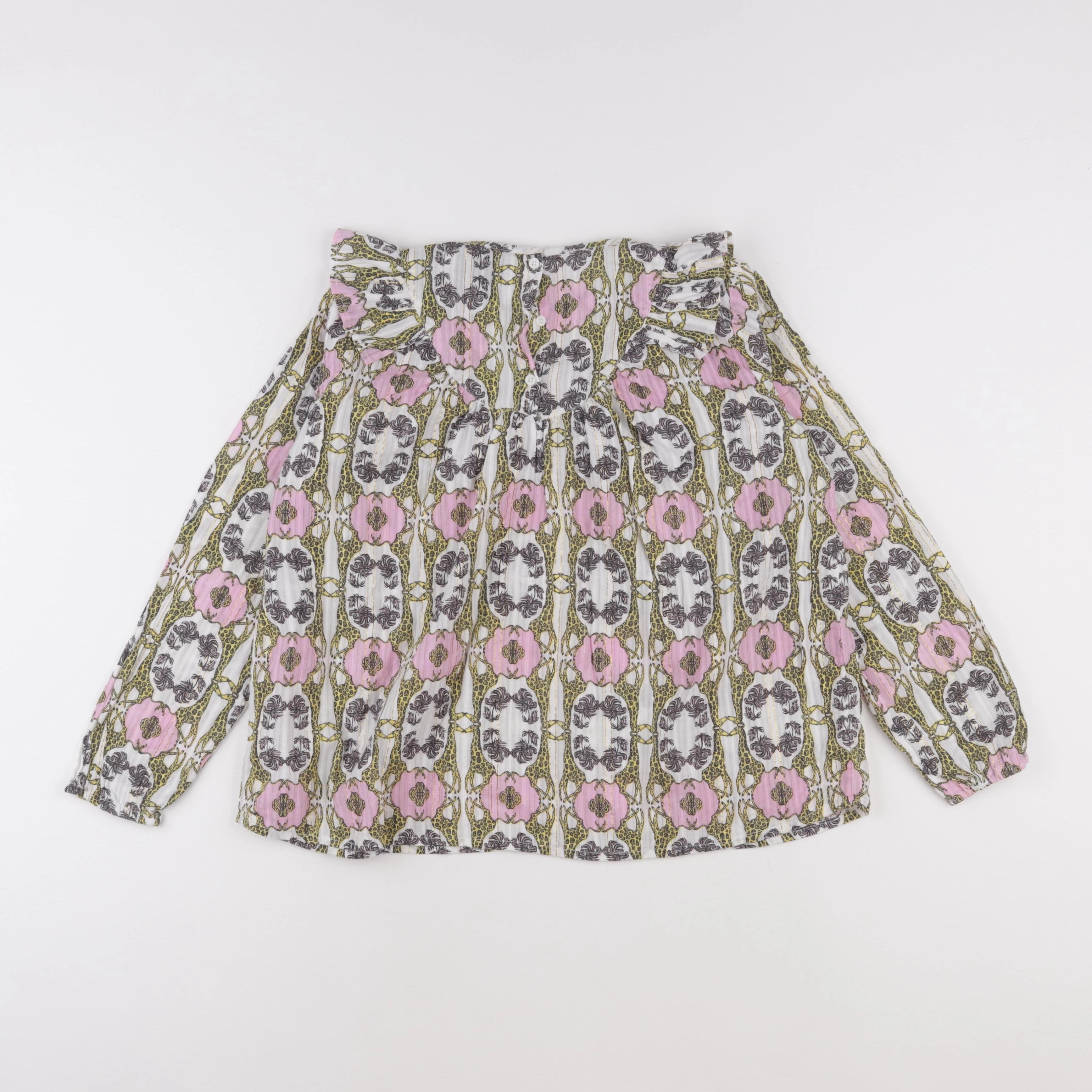 Monoprix - blouse beige, rose - 8/10 ans