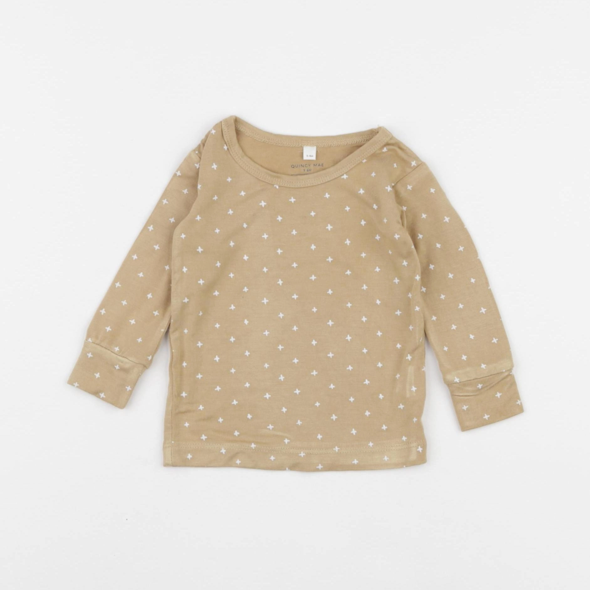 Quincy Mae - tee-shirt beige - 3/6 mois