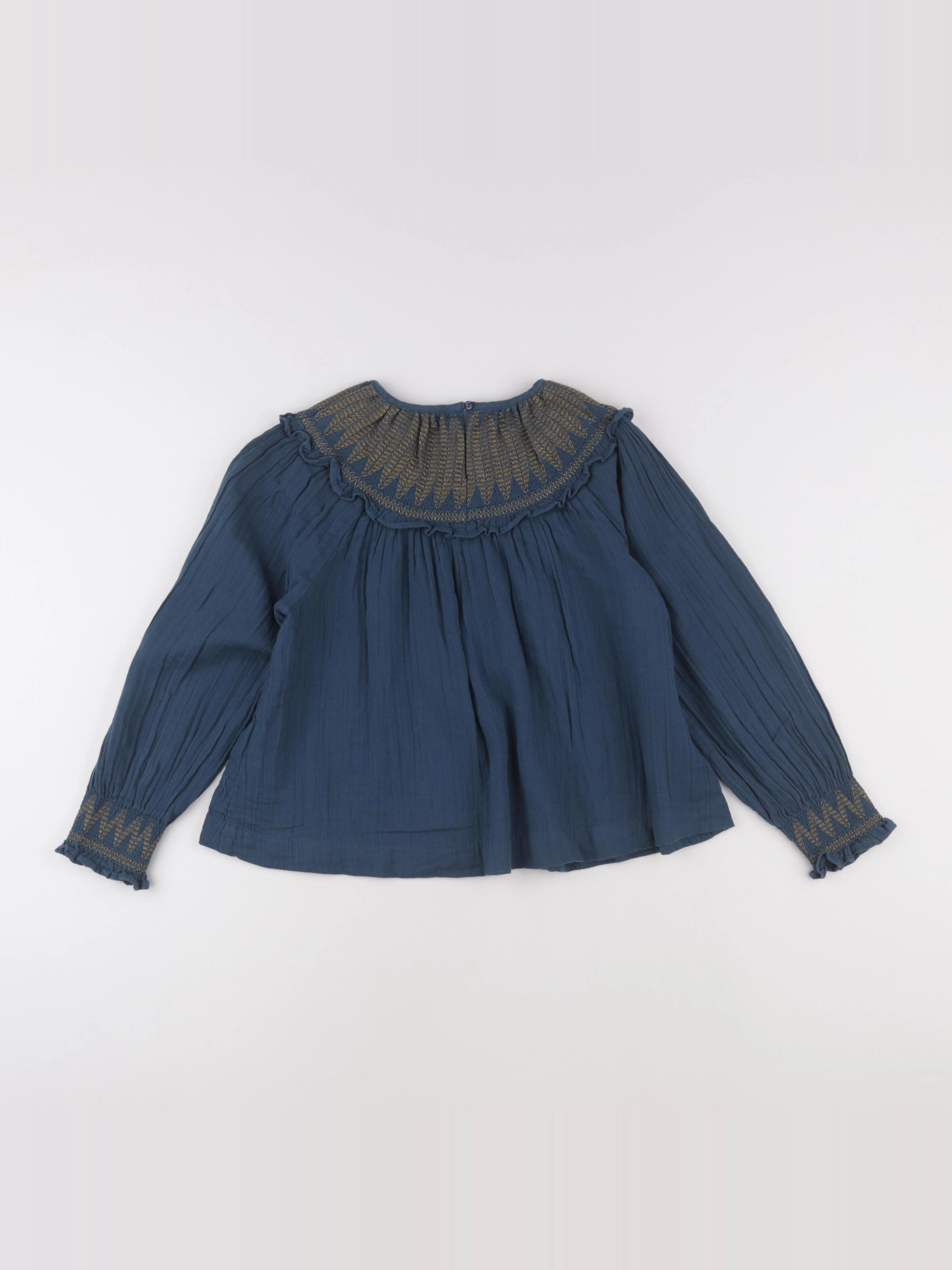 Cyrillus - blouse bleu, marron - 10 ans
