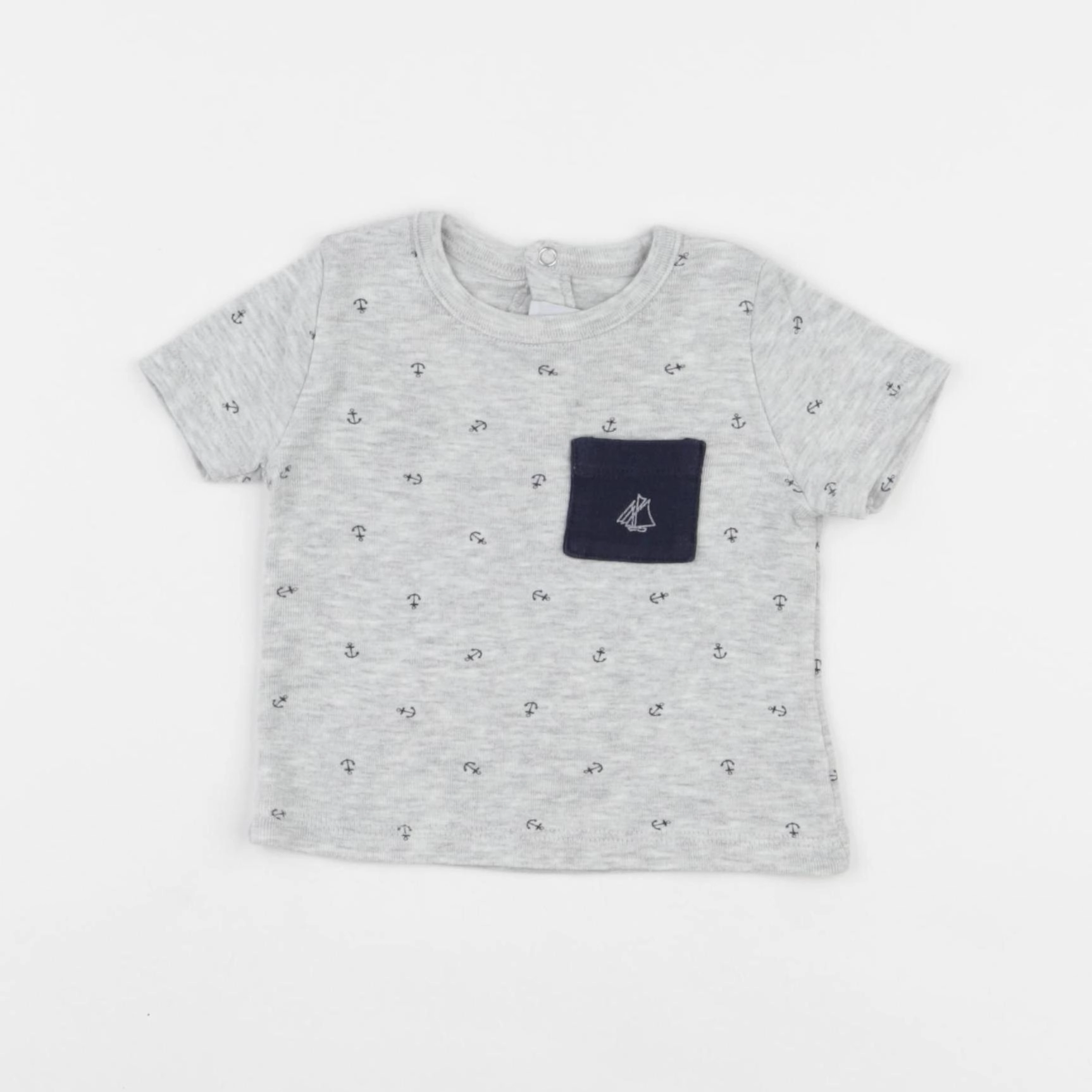 Petit Bateau - tee-shirt gris - 6 mois