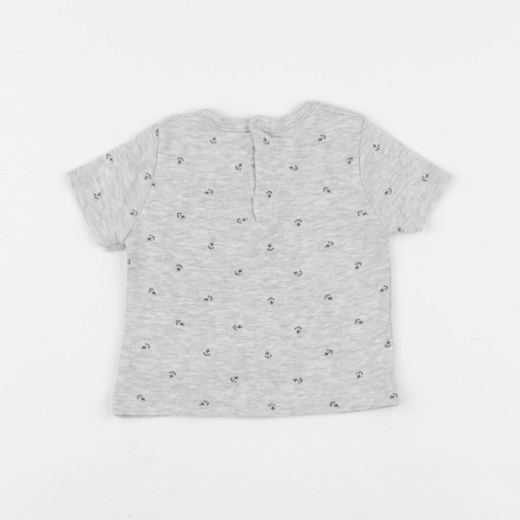 Petit Bateau - tee-shirt gris - 6 mois