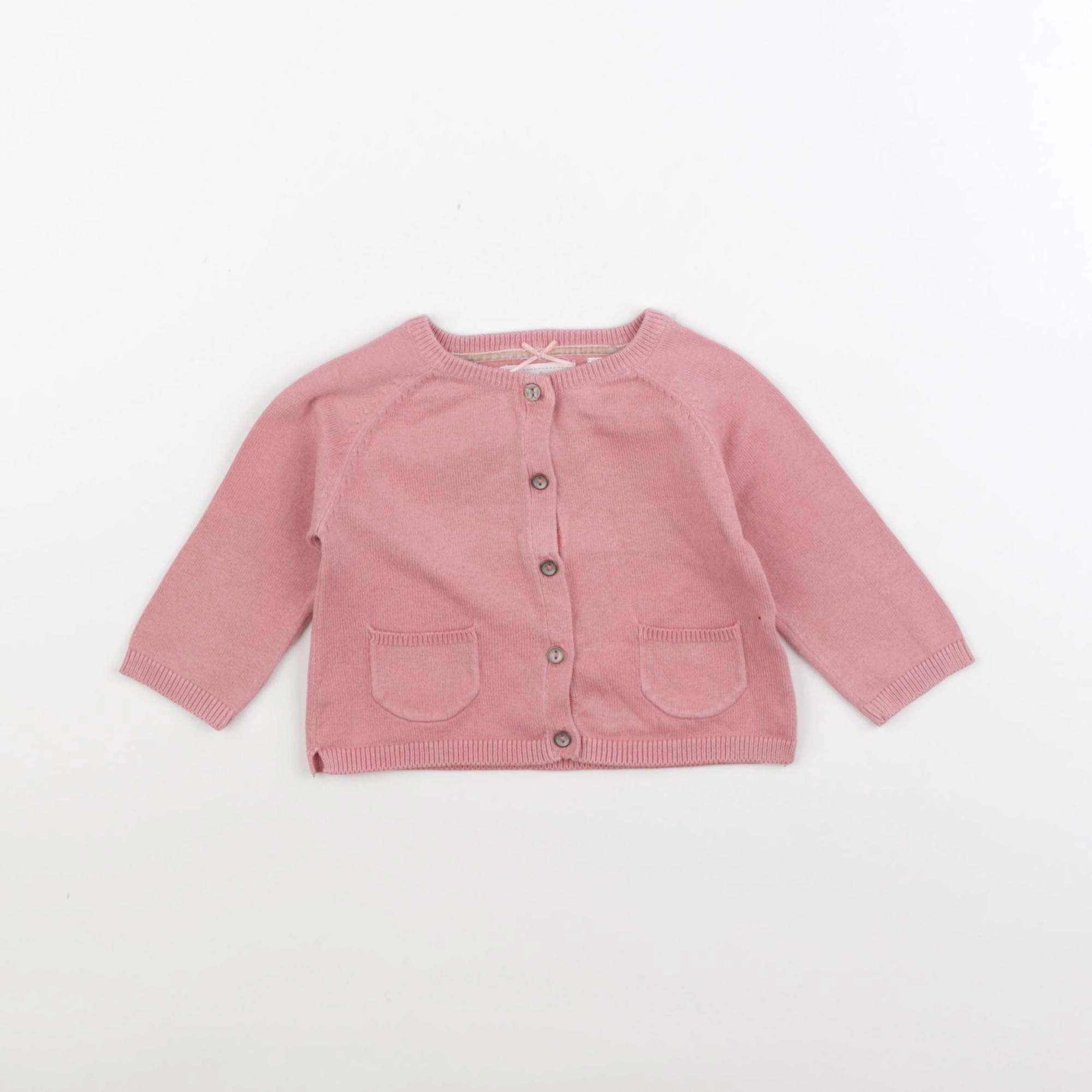 Zara - gilet rose - 3/6 mois