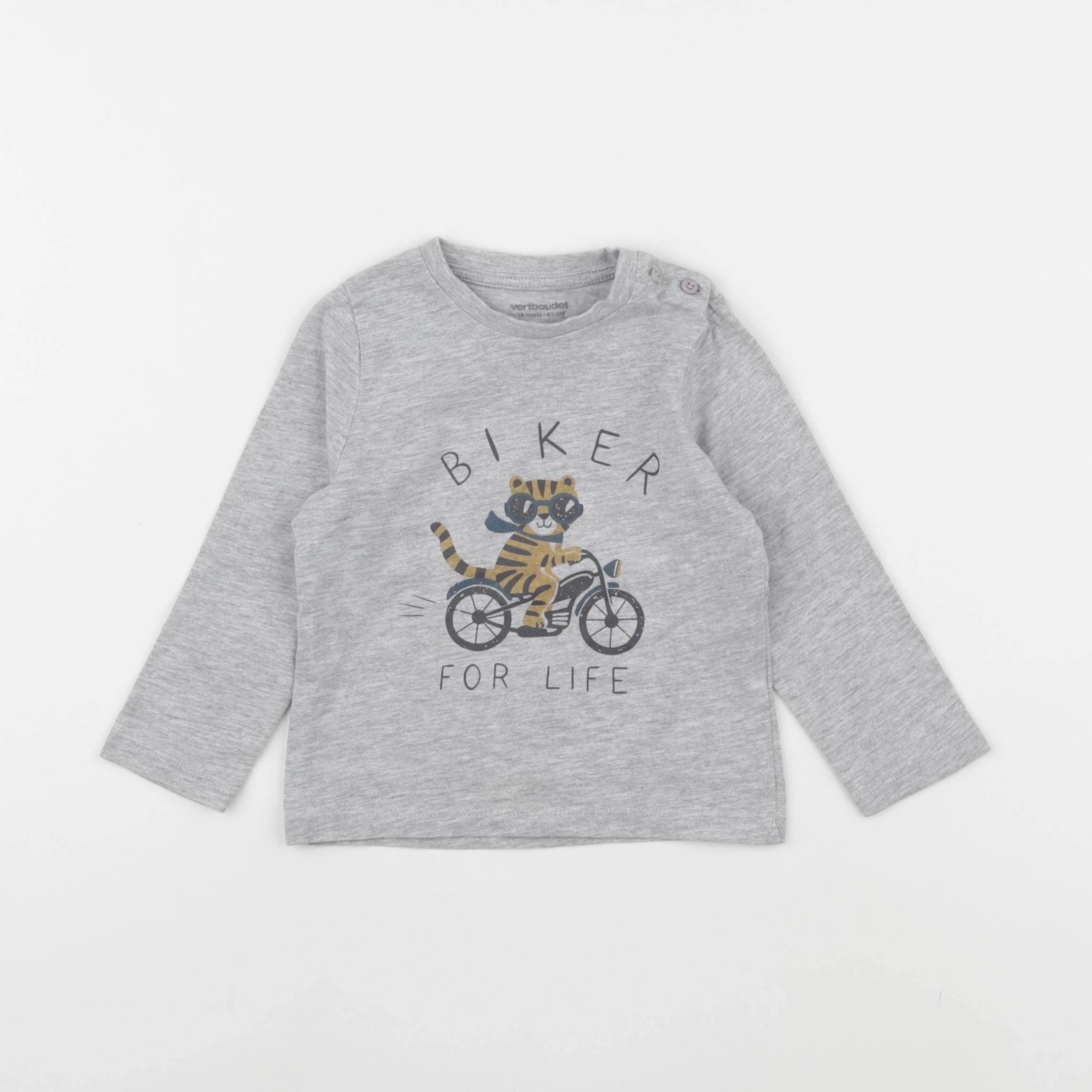 Vertbaudet - tee-shirt gris - 18 mois