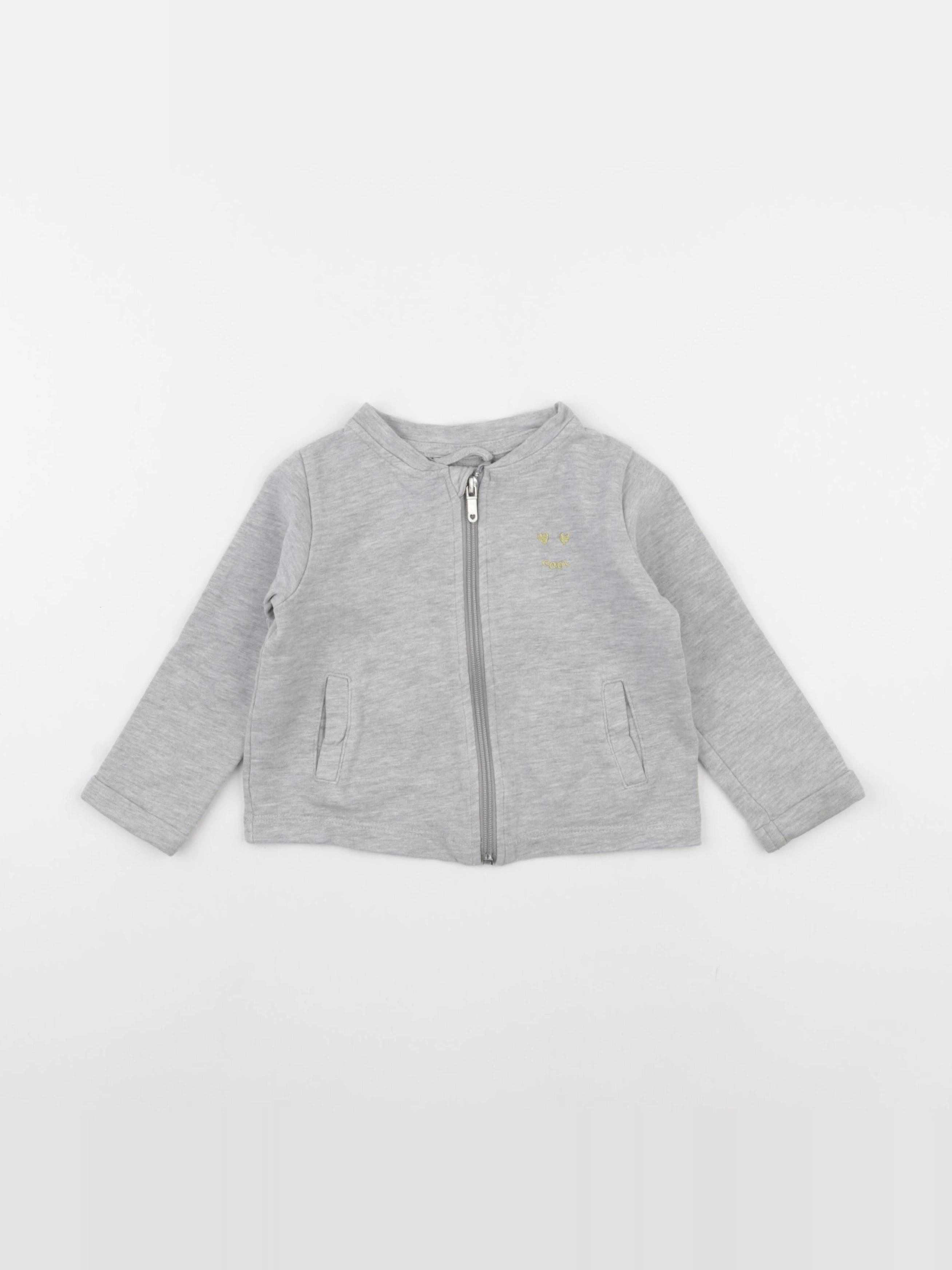 Vertbaudet - gilet gris - 2 ans