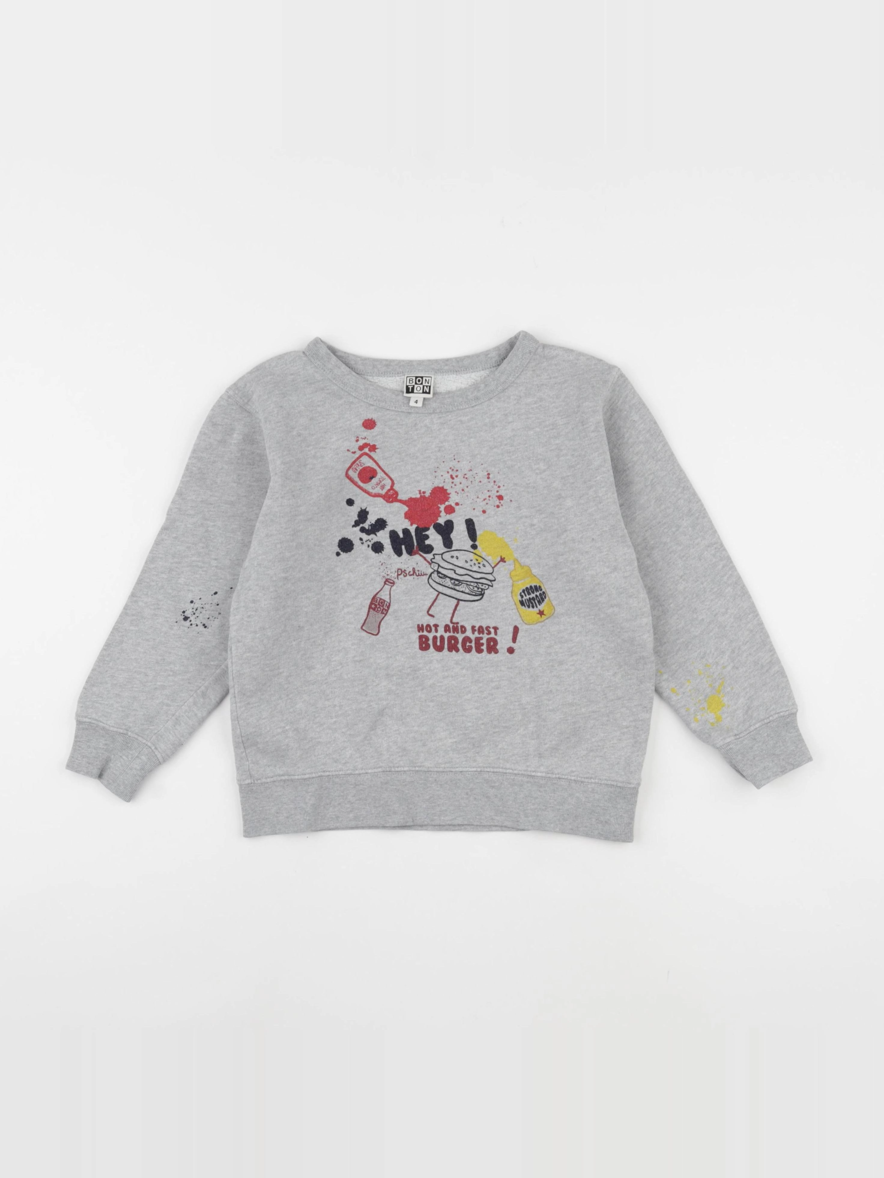 Bonton - sweat gris - 4 ans
