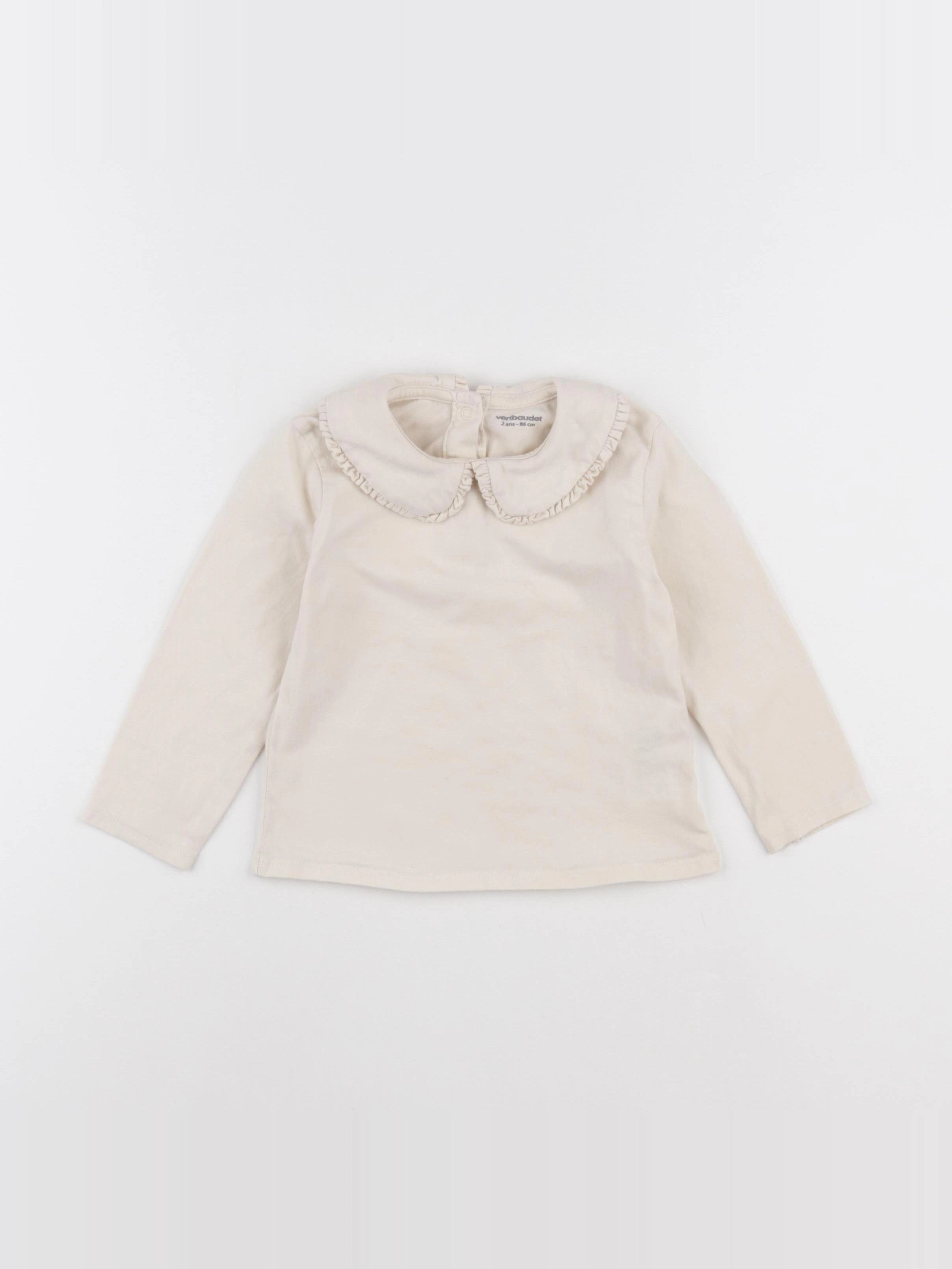 Vertbaudet - tee-shirt beige - 2 ans