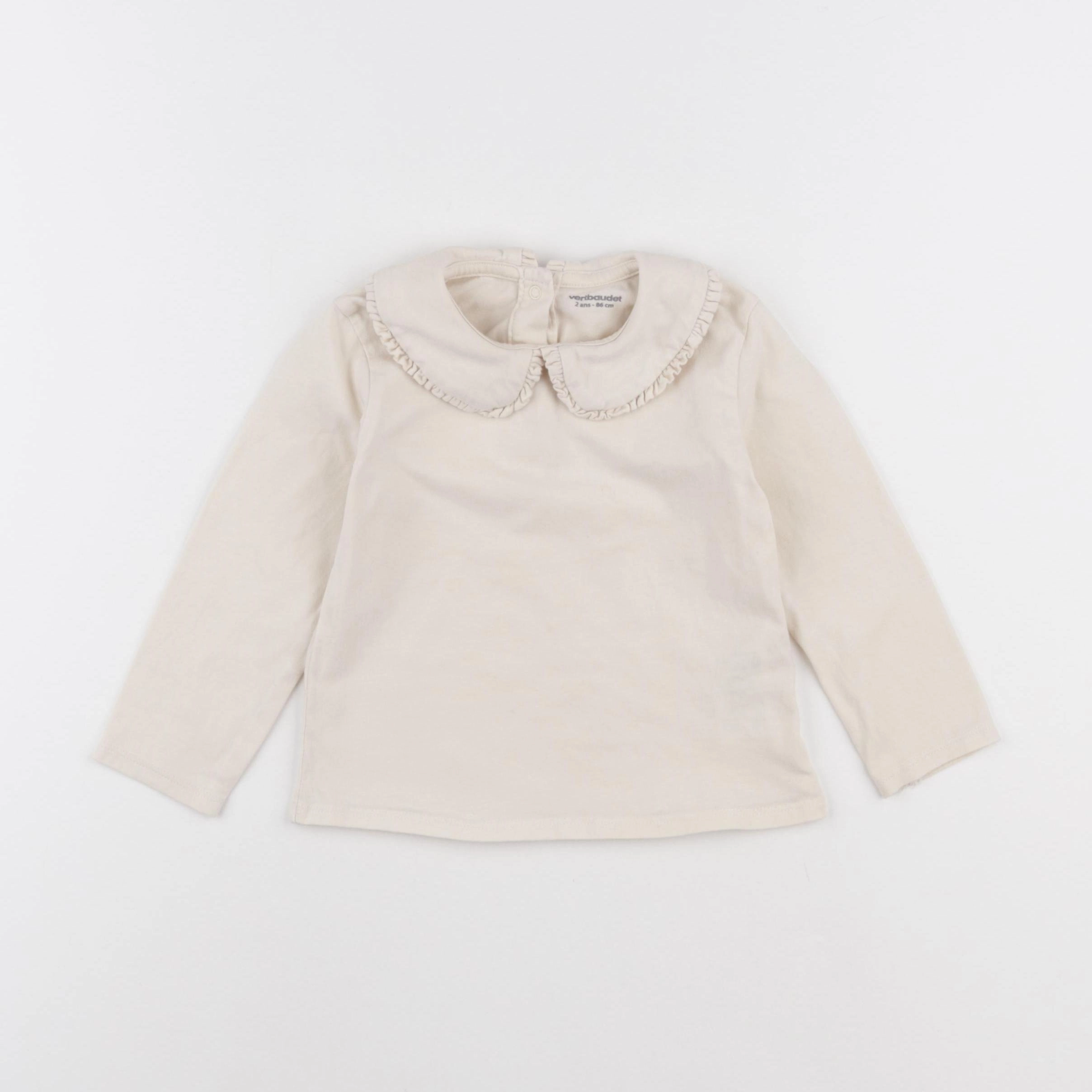 Vertbaudet - tee-shirt beige - 2 ans