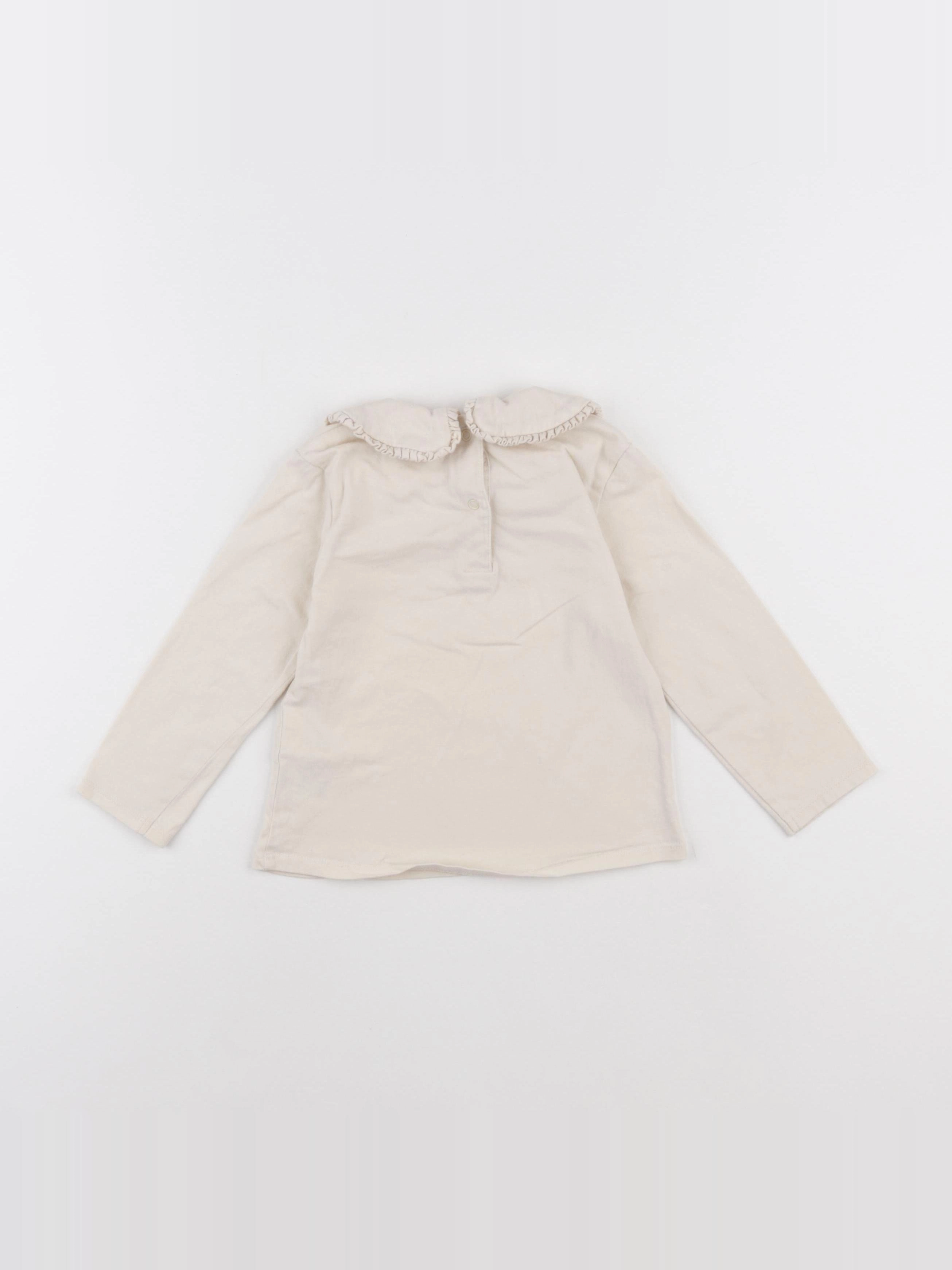 Vertbaudet - tee-shirt beige - 2 ans