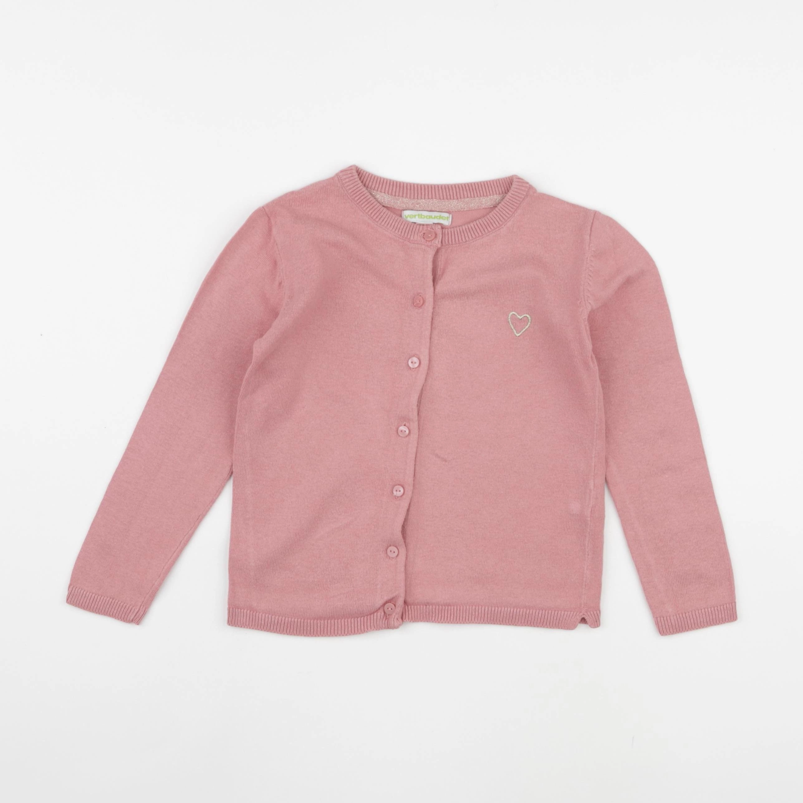 Vertbaudet - gilet rose - 5 ans