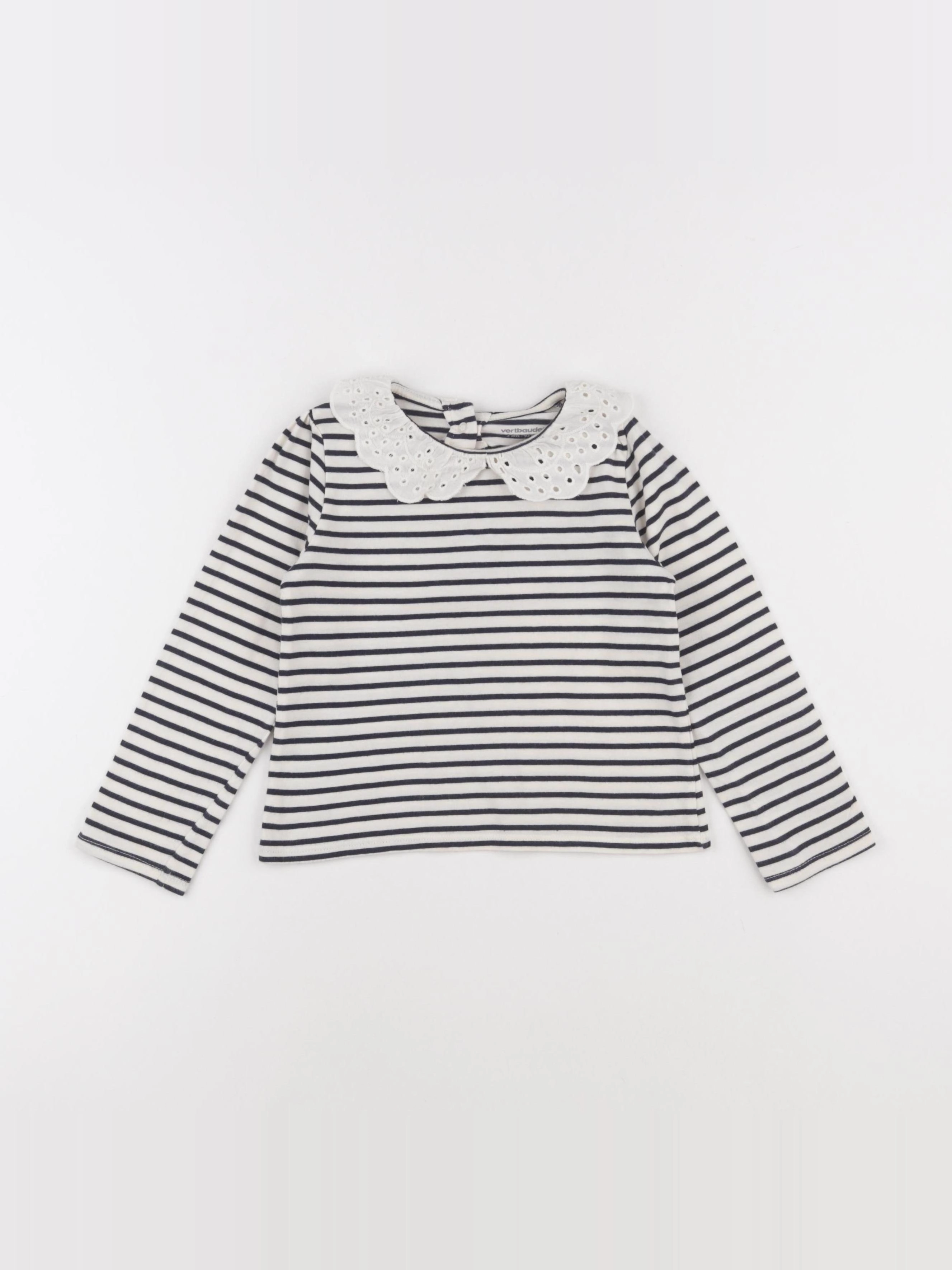 Vertbaudet - tee-shirt beige, bleu - 3 ans