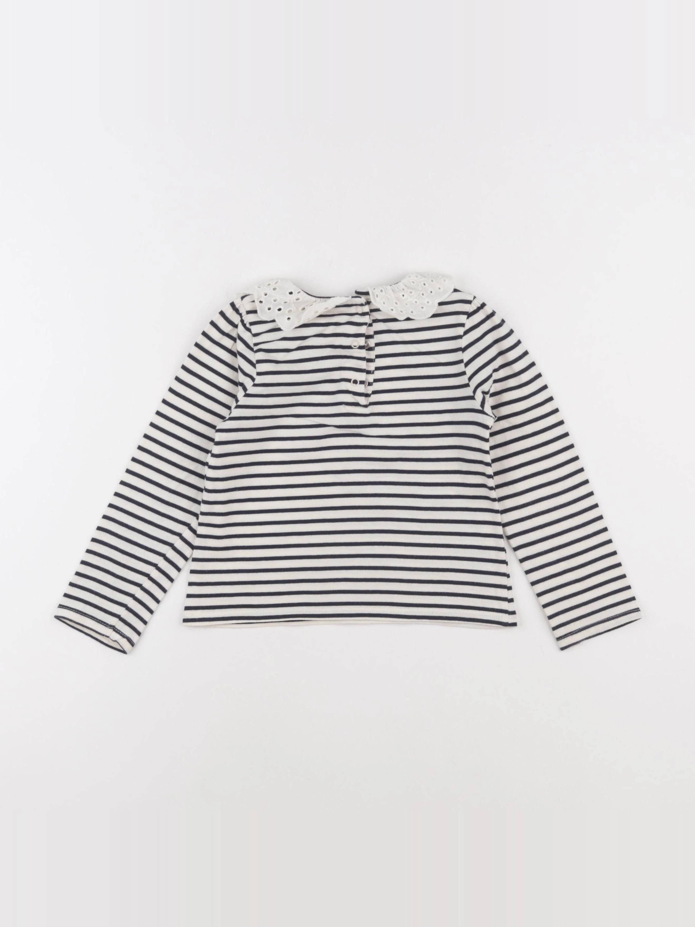 Vertbaudet - tee-shirt beige, bleu - 3 ans