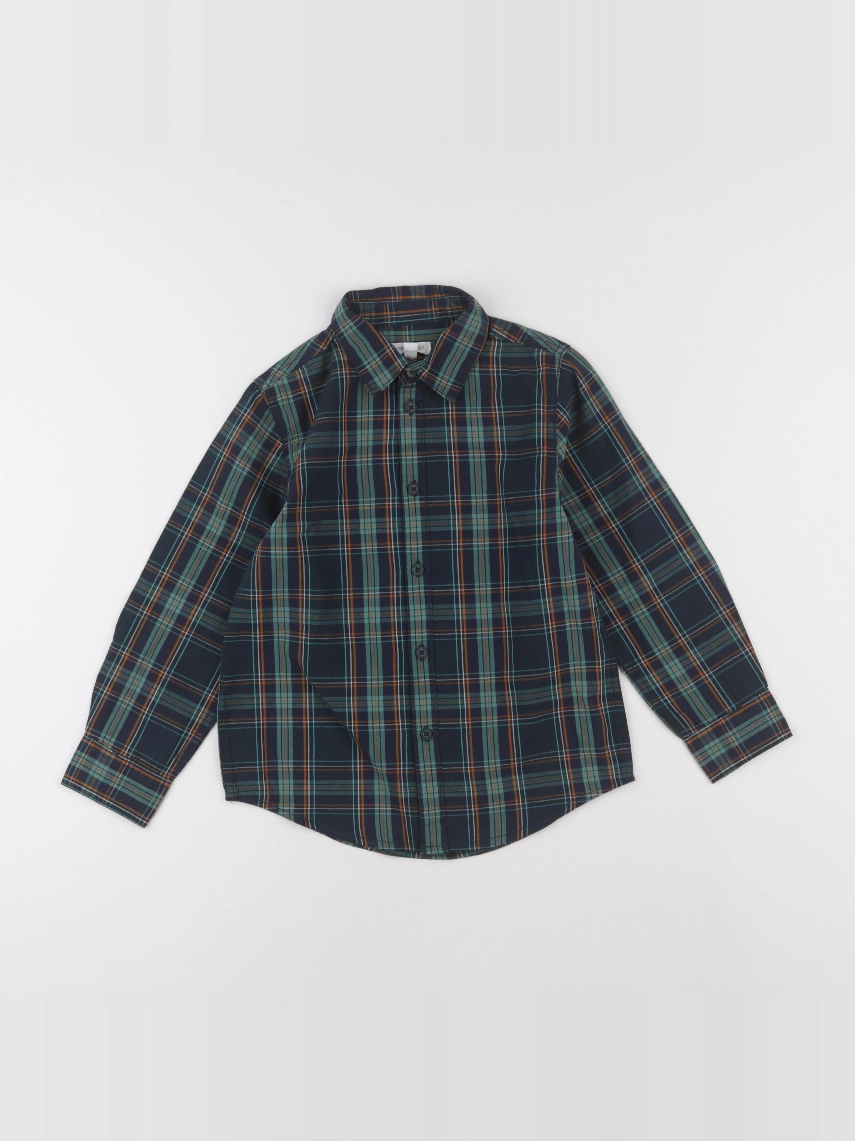 Vertbaudet - chemise bleu, vert - 6 ans