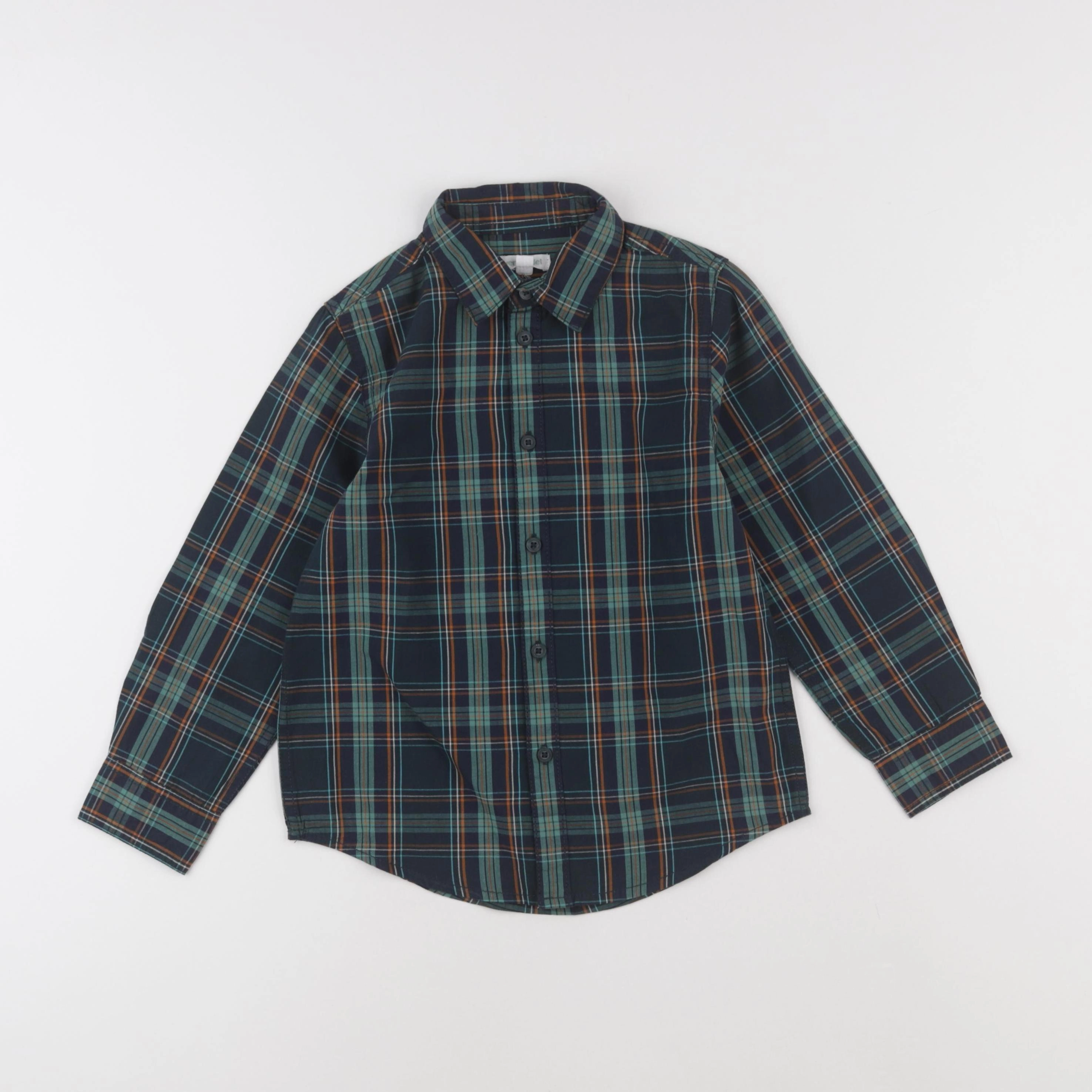 Vertbaudet - chemise bleu, vert - 6 ans