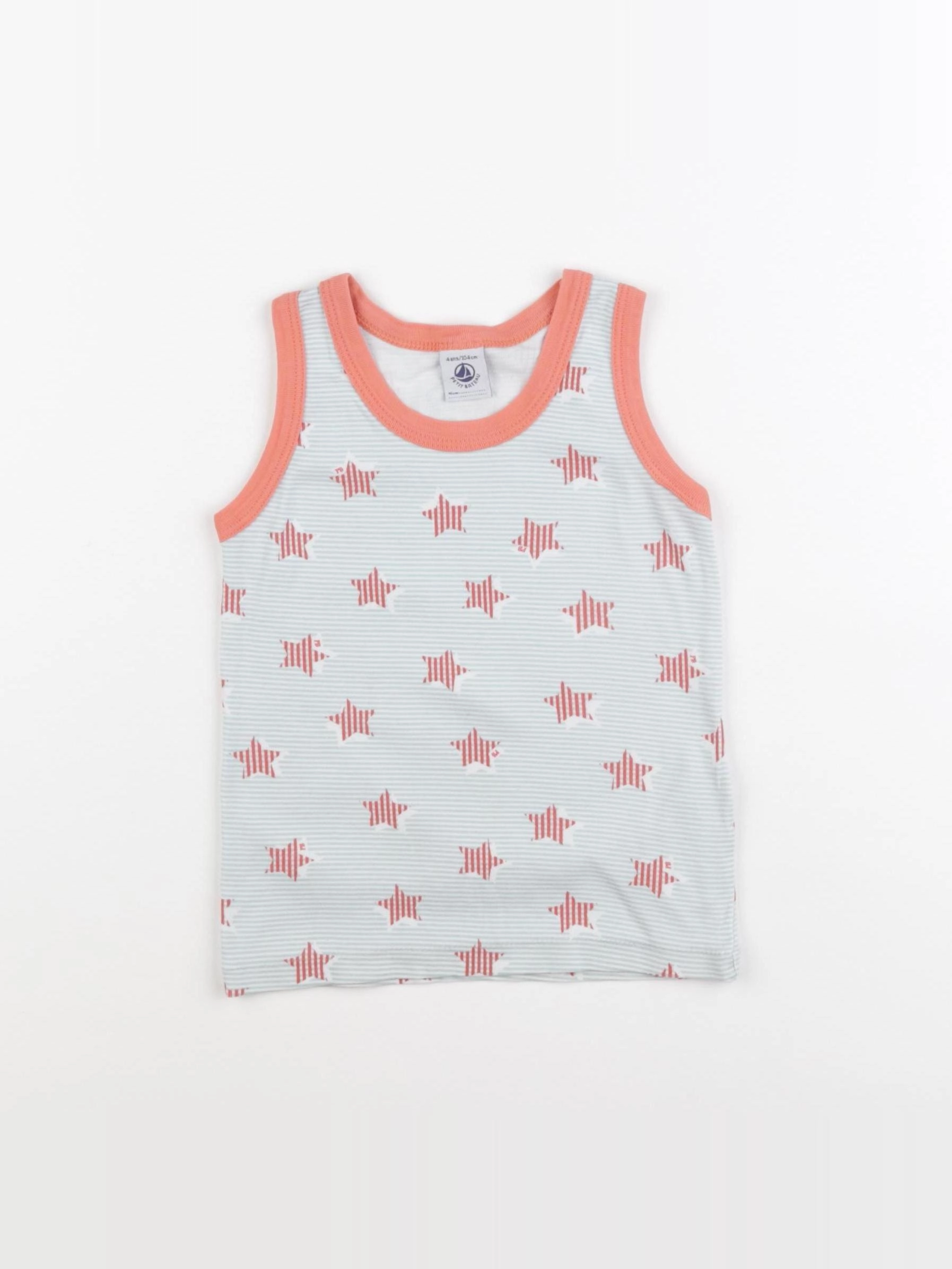 Petit Bateau - maillot de corps bleu - 4 ans