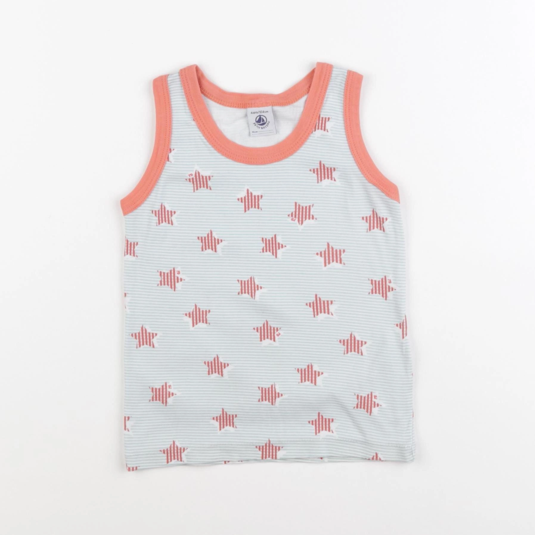Petit Bateau - maillot de corps bleu - 4 ans