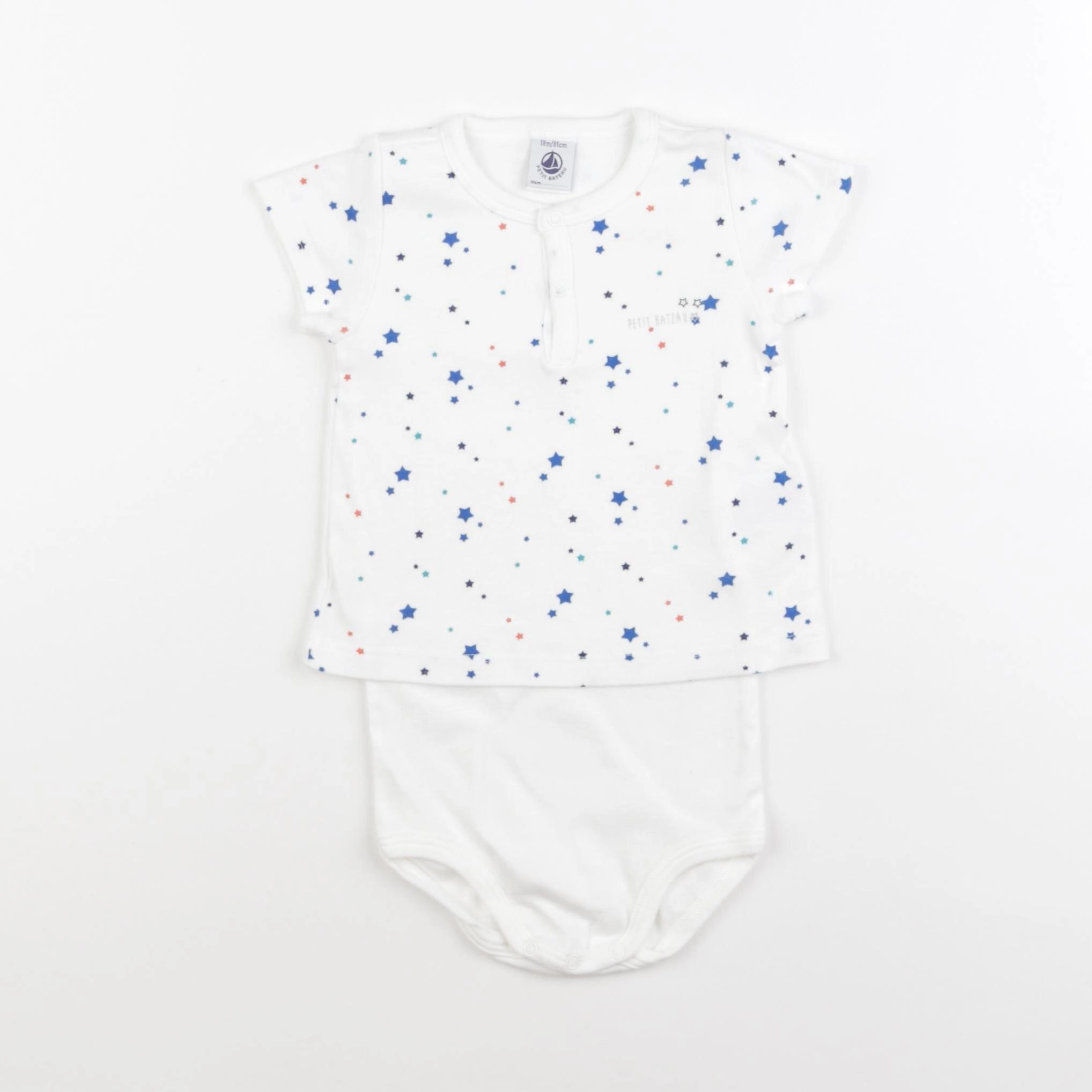 Petit Bateau - body tee-shirt blanc - 18 mois