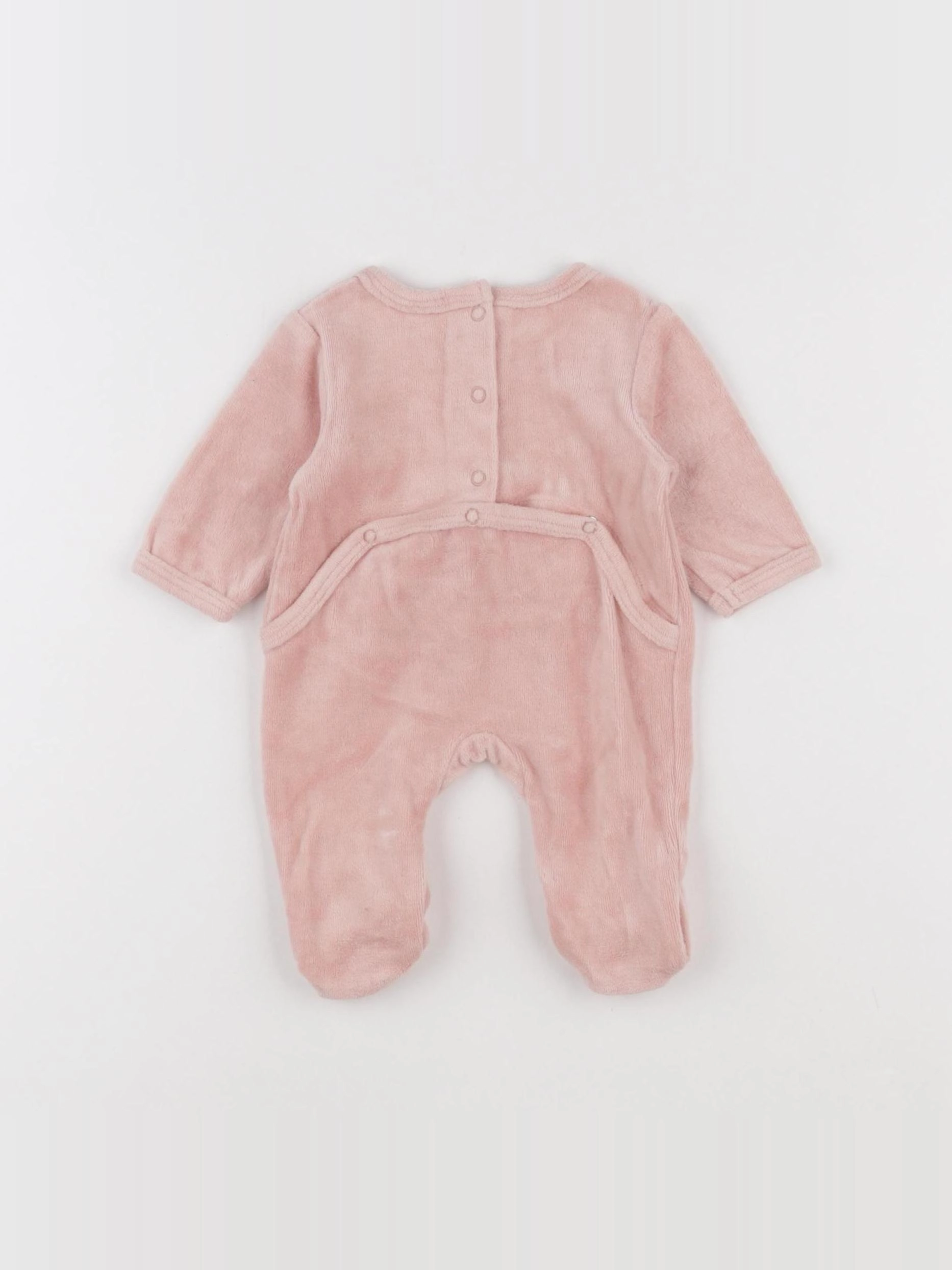 Vertbaudet - pyjama velours rose - 0 mois