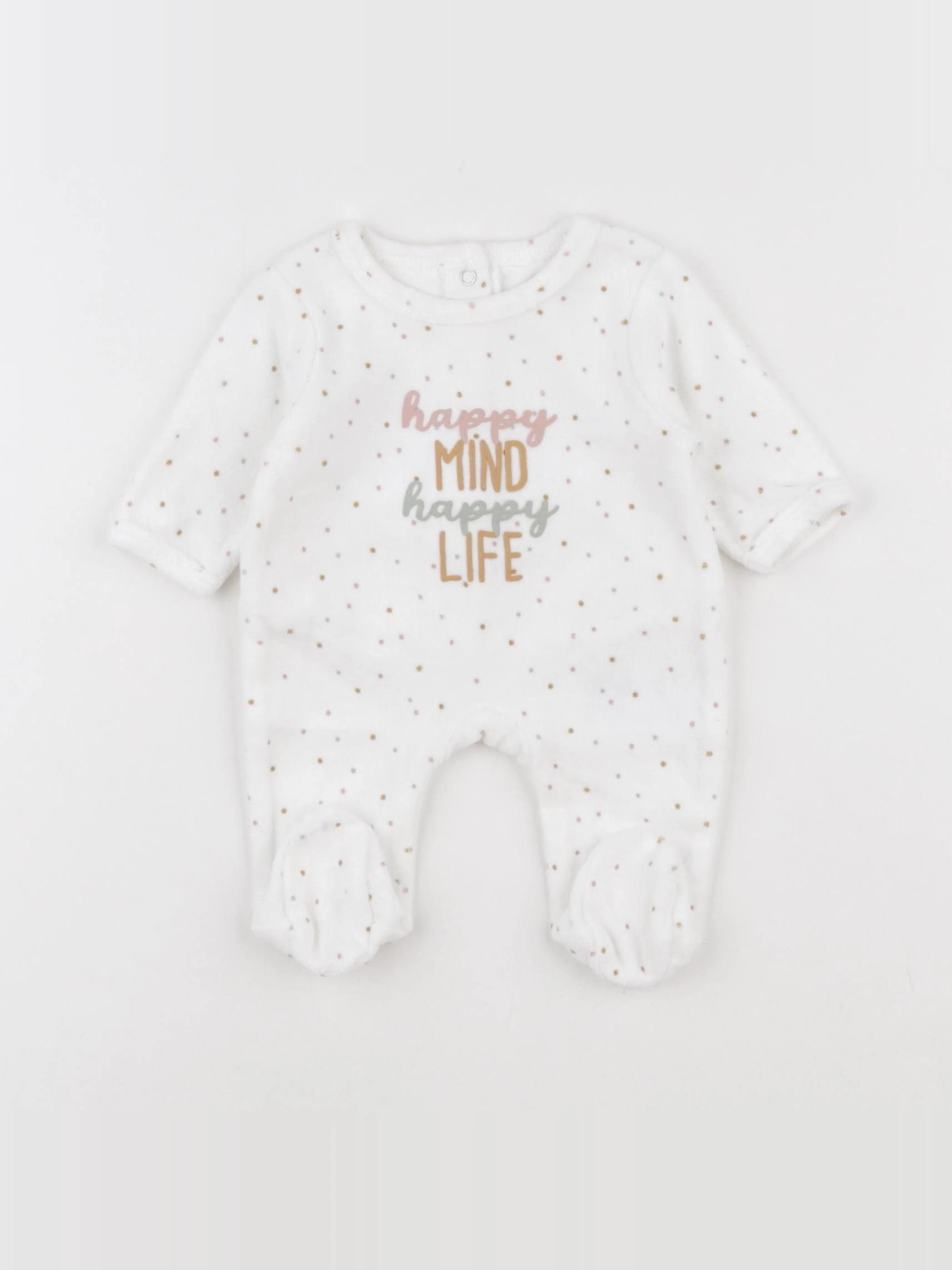 Vertbaudet - pyjama velours blanc - 0 mois