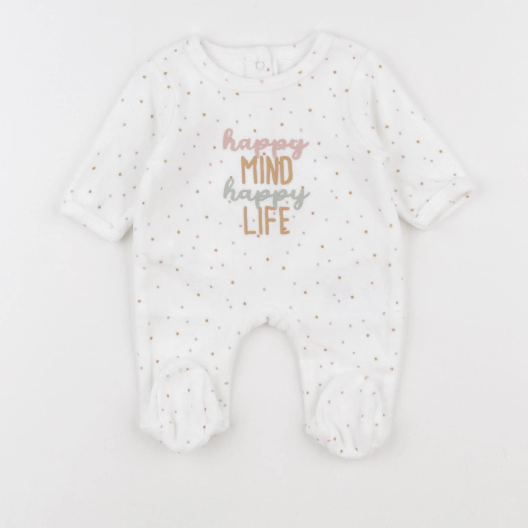 Vertbaudet - pyjama velours blanc - 0 mois