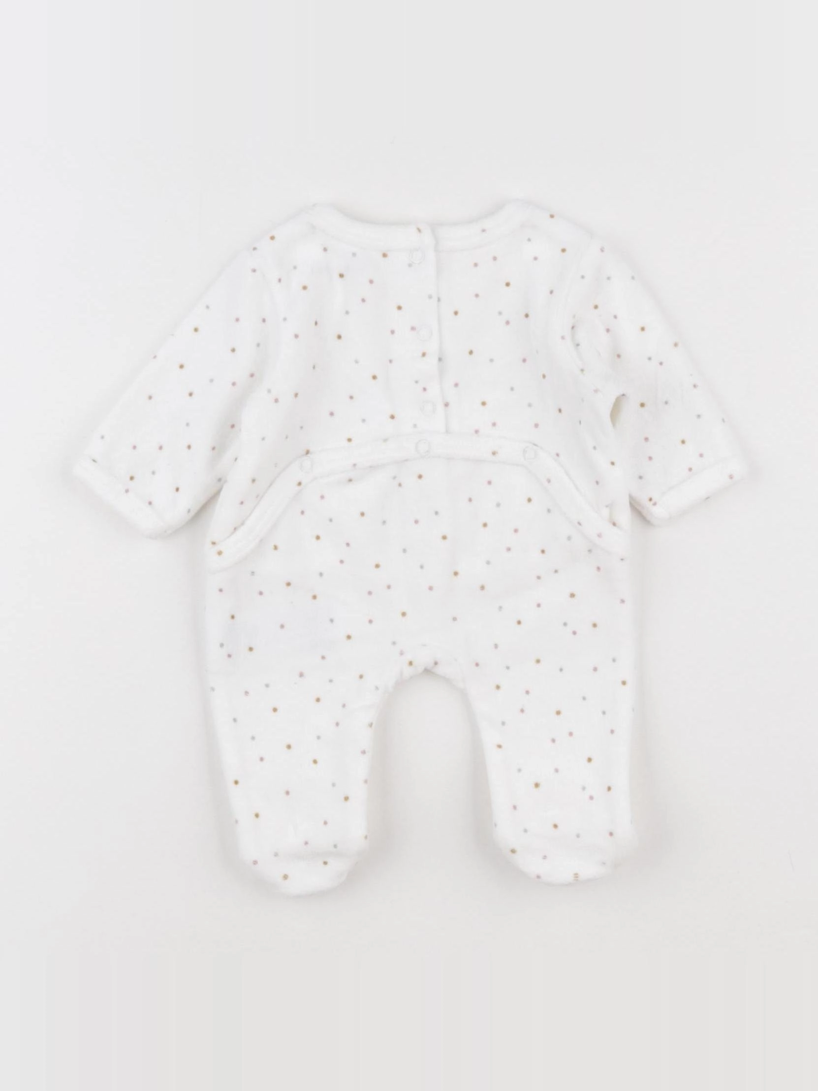 Vertbaudet - pyjama velours blanc - 0 mois