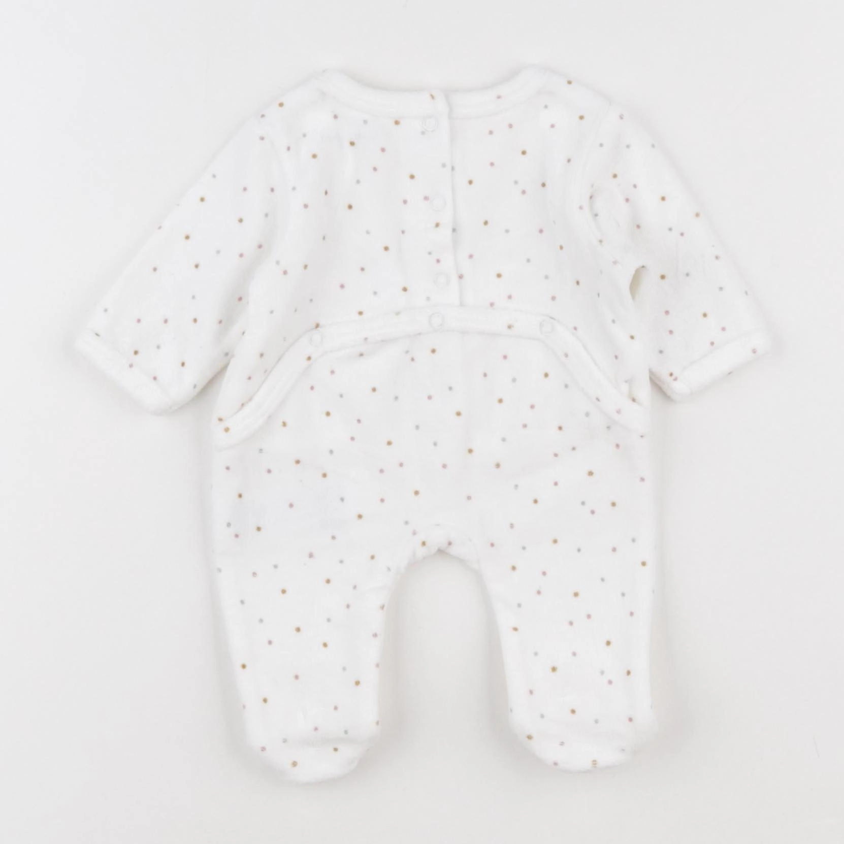 Vertbaudet - pyjama velours blanc - 0 mois