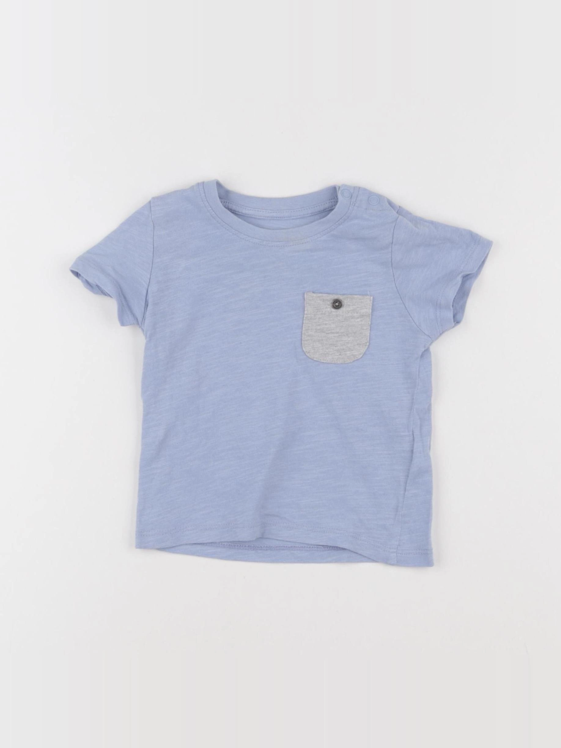 Vertbaudet - tee-shirt bleu - 12 mois