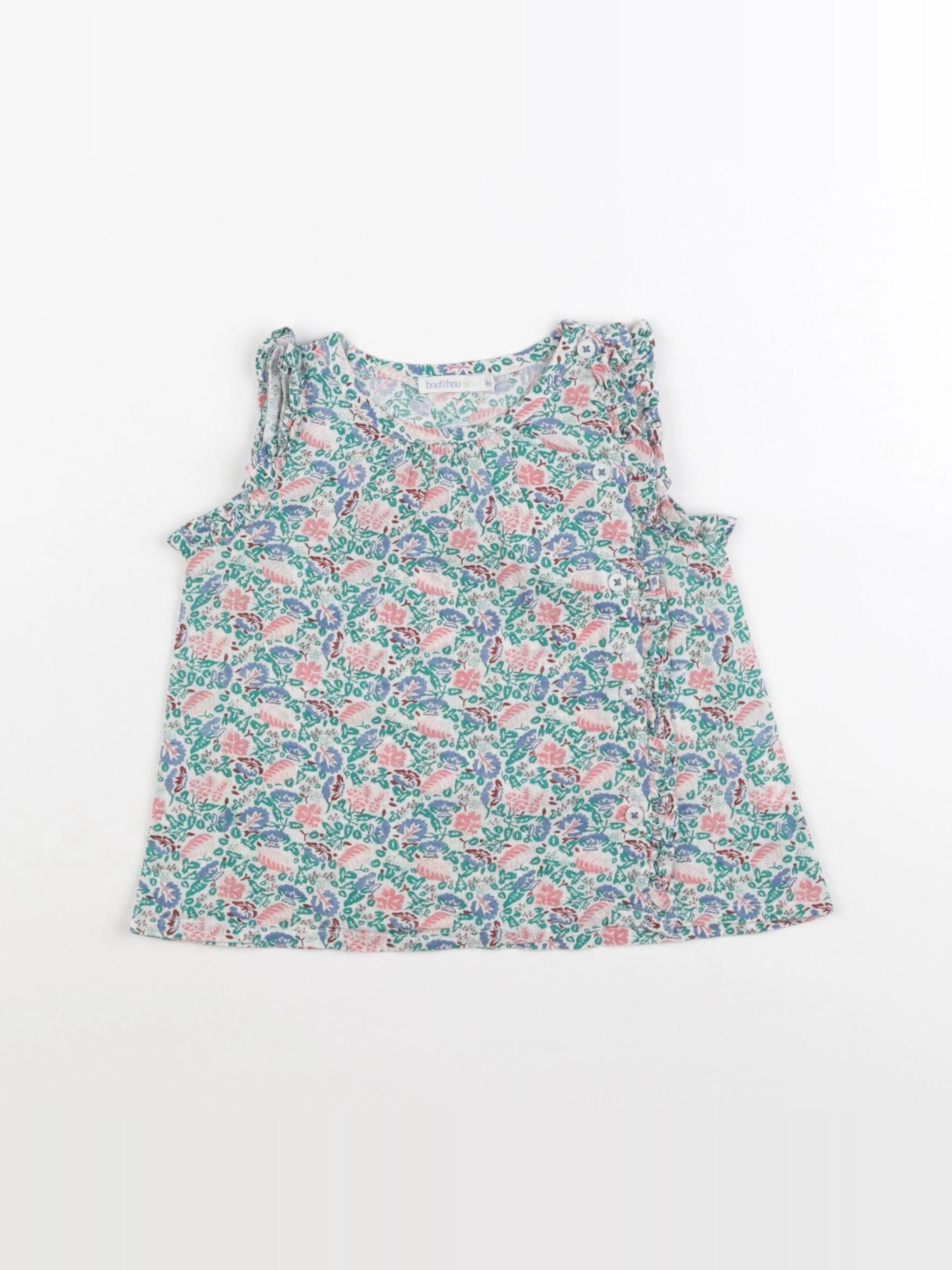 Boutchou - blouse vert - 9 mois