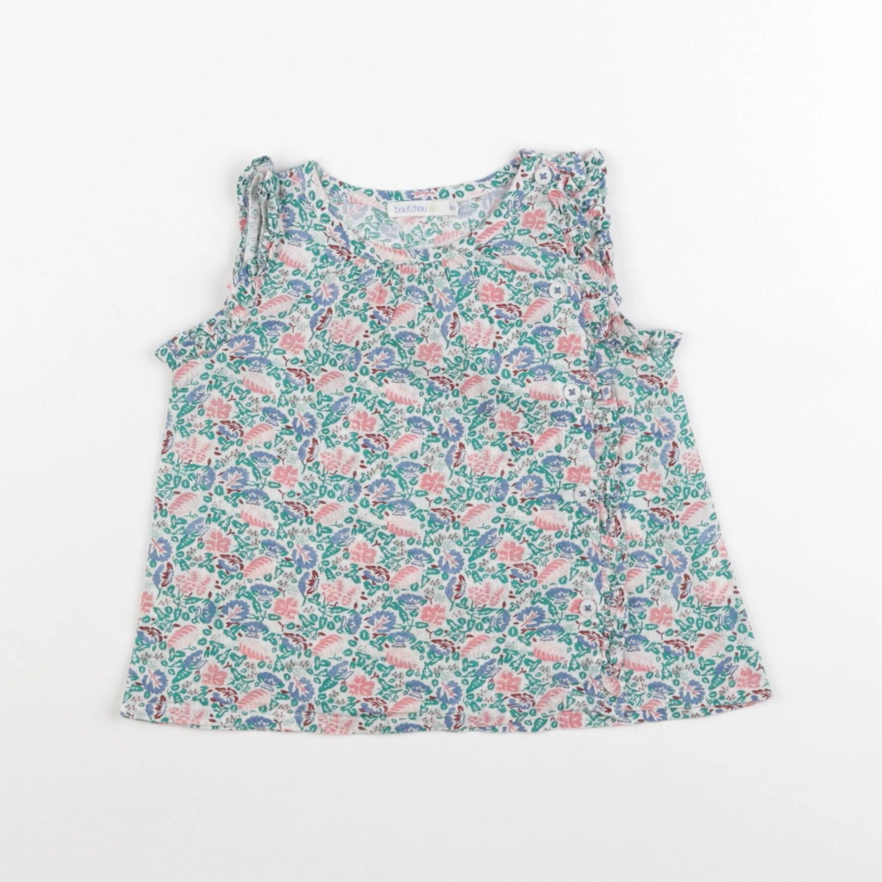 Boutchou - blouse vert - 9 mois