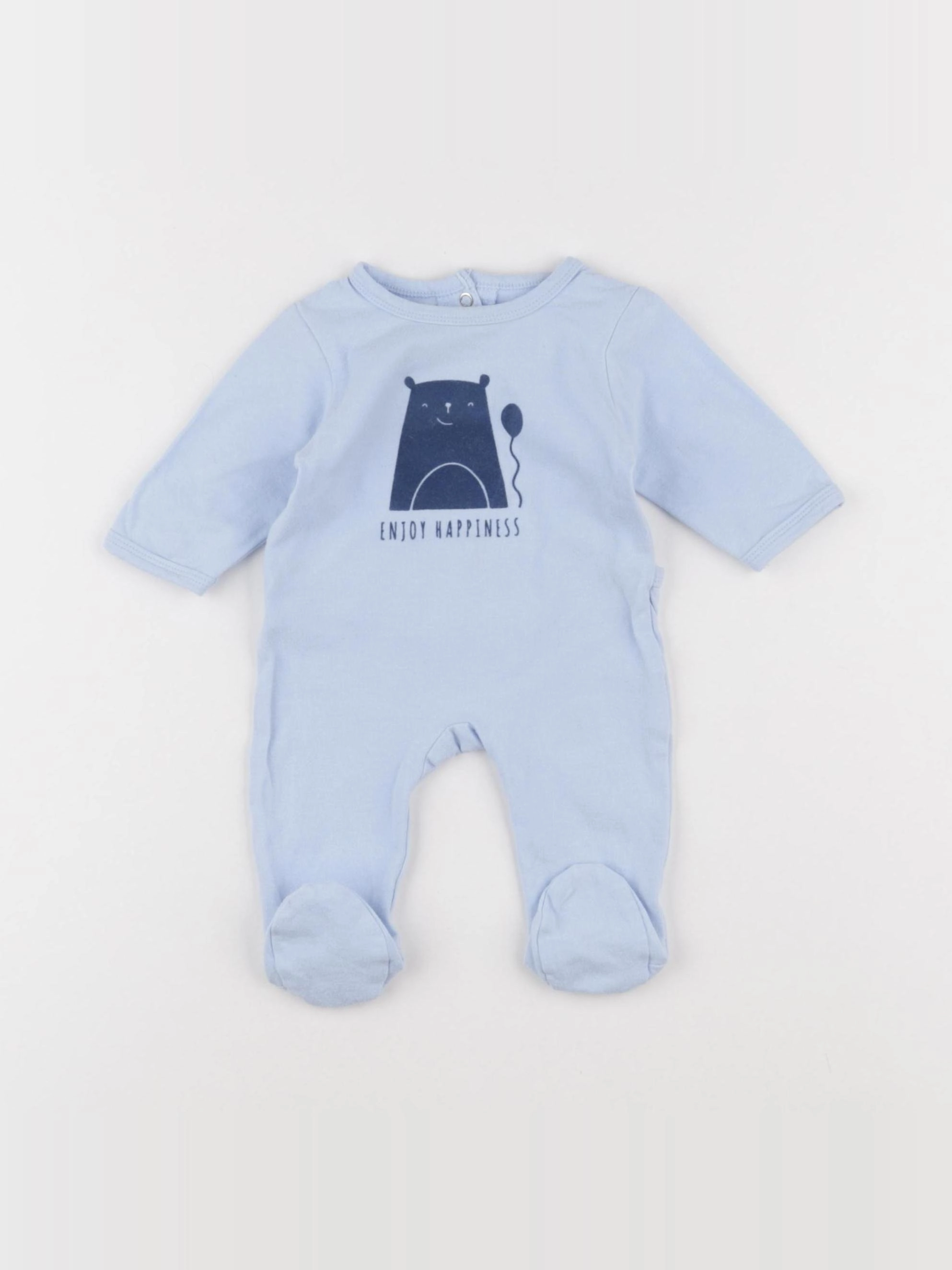 Vertbaudet - pyjama coton bleu - 1 mois