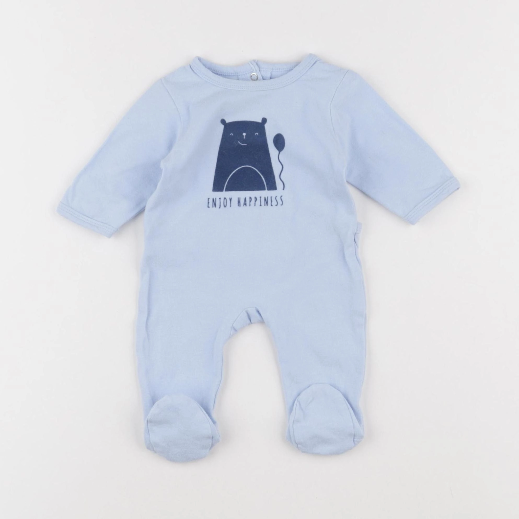 Vertbaudet - pyjama coton bleu - 1 mois