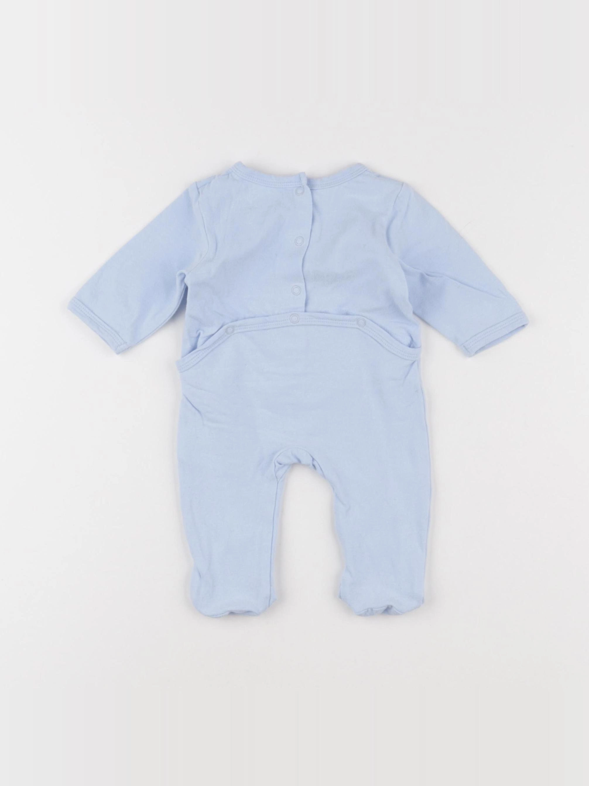 Vertbaudet - pyjama coton bleu - 1 mois