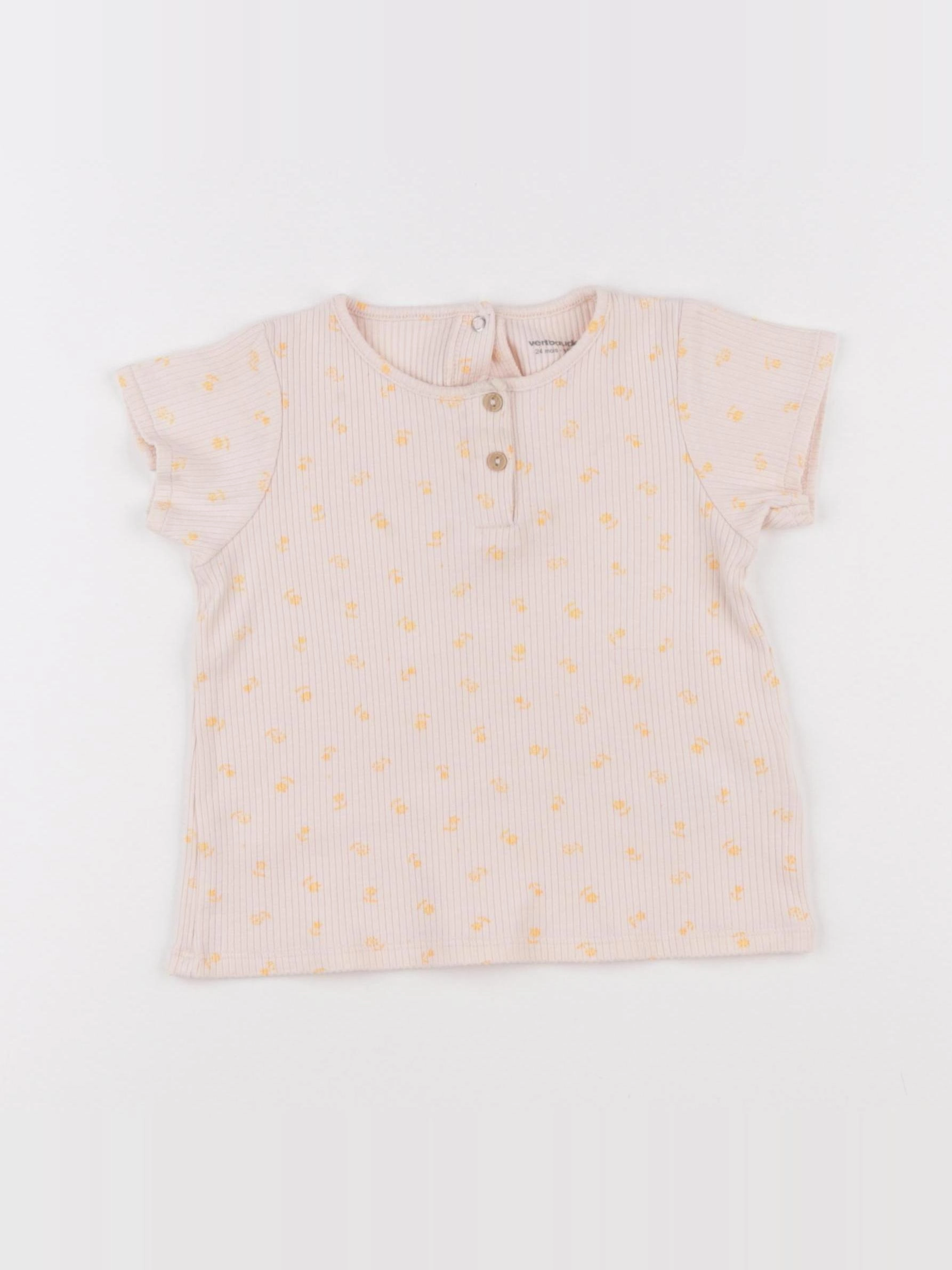 Vertbaudet - tee-shirt rose - 2 ans