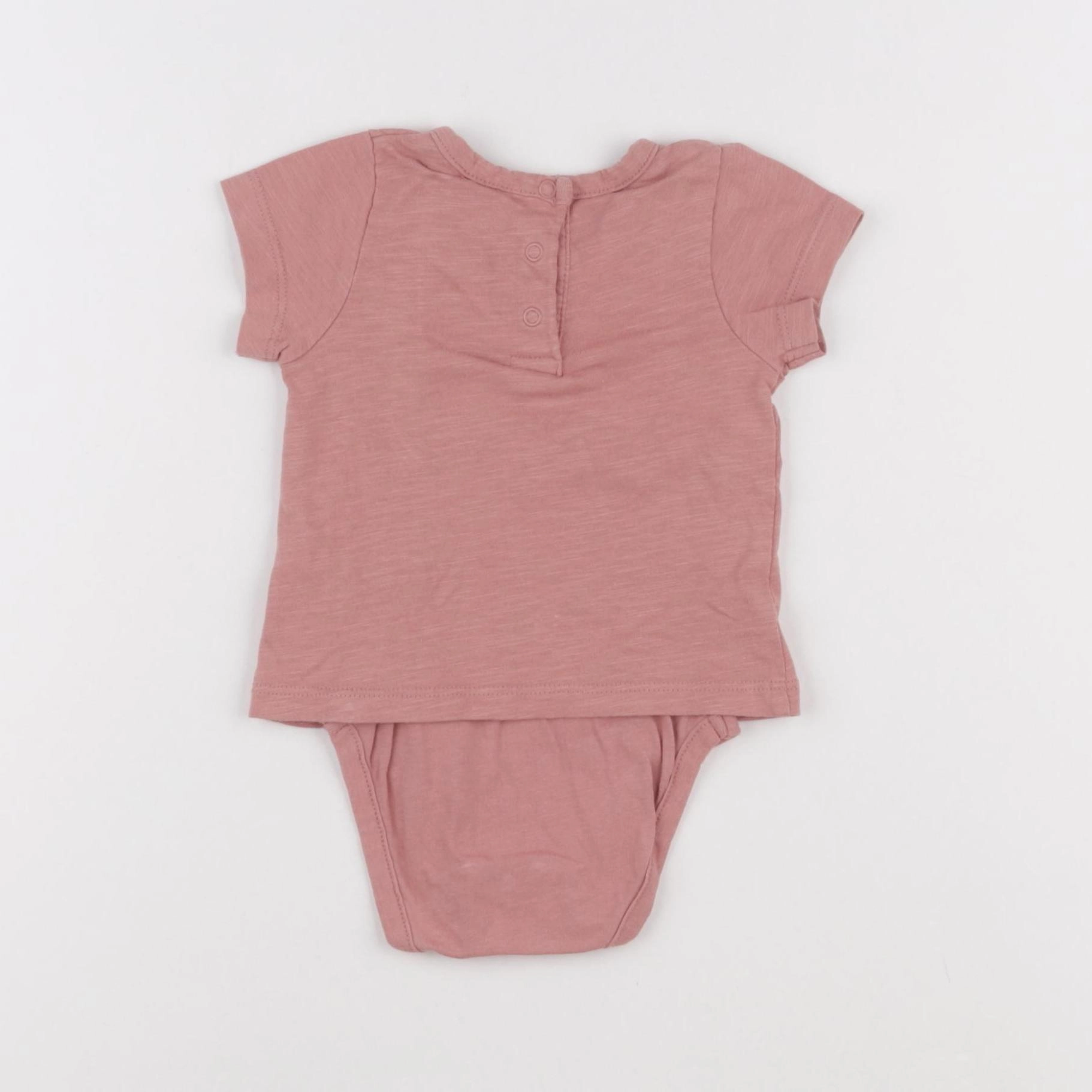 Vertbaudet - body tee-shirt rose - 3 mois