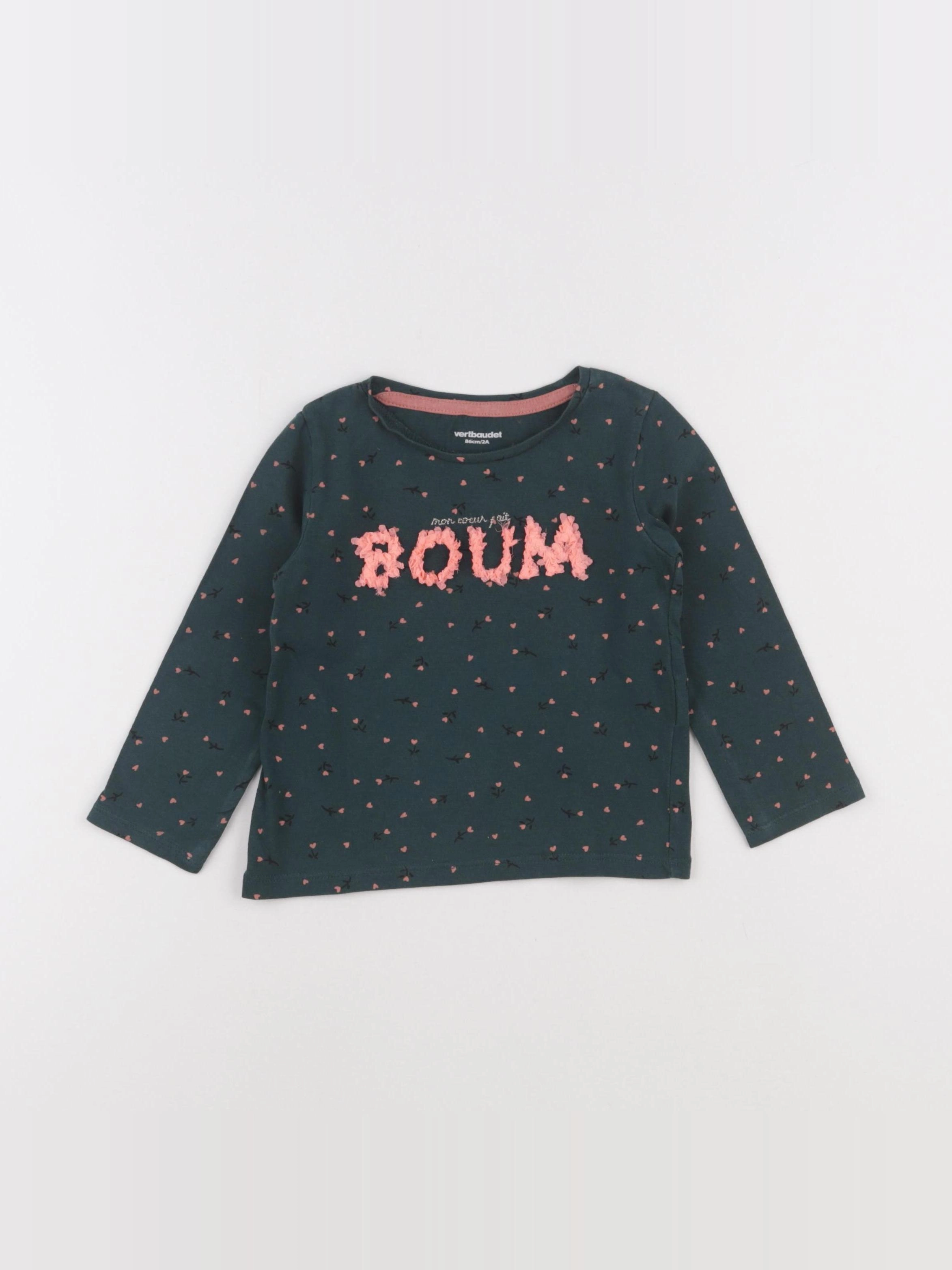 Vertbaudet - tee-shirt vert - 2 ans
