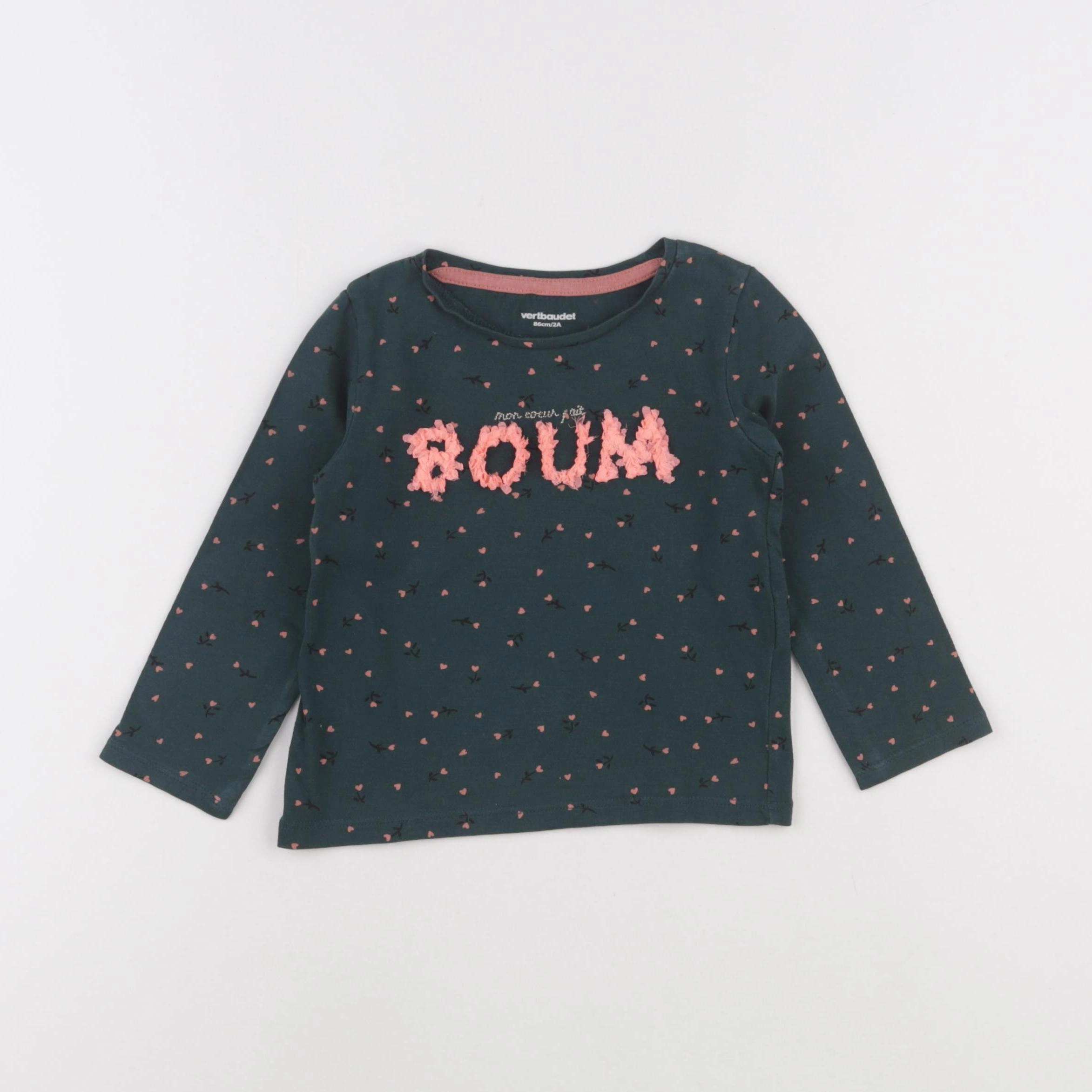 Vertbaudet - tee-shirt vert - 2 ans