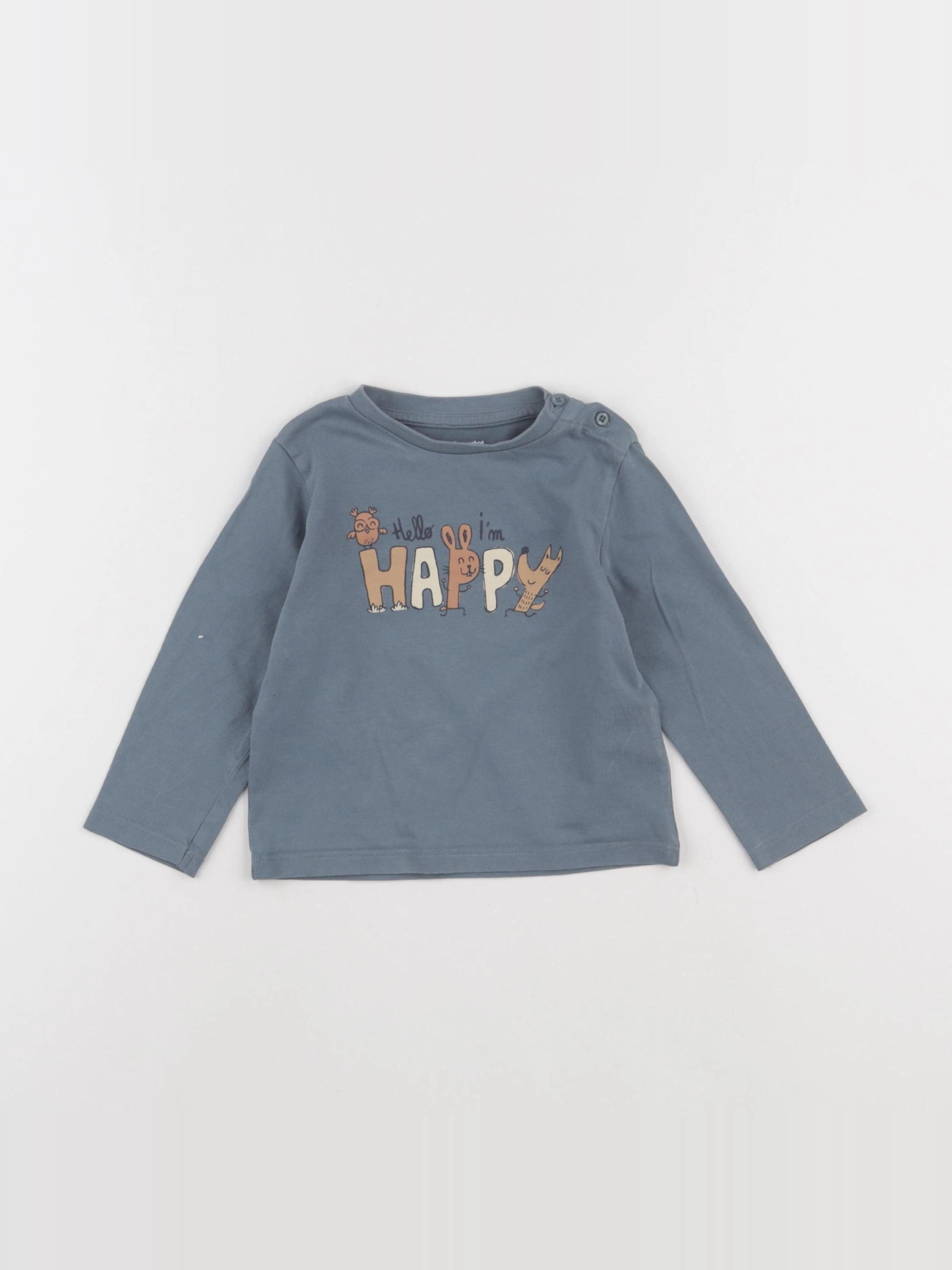 Vertbaudet - tee-shirt bleu - 18 mois