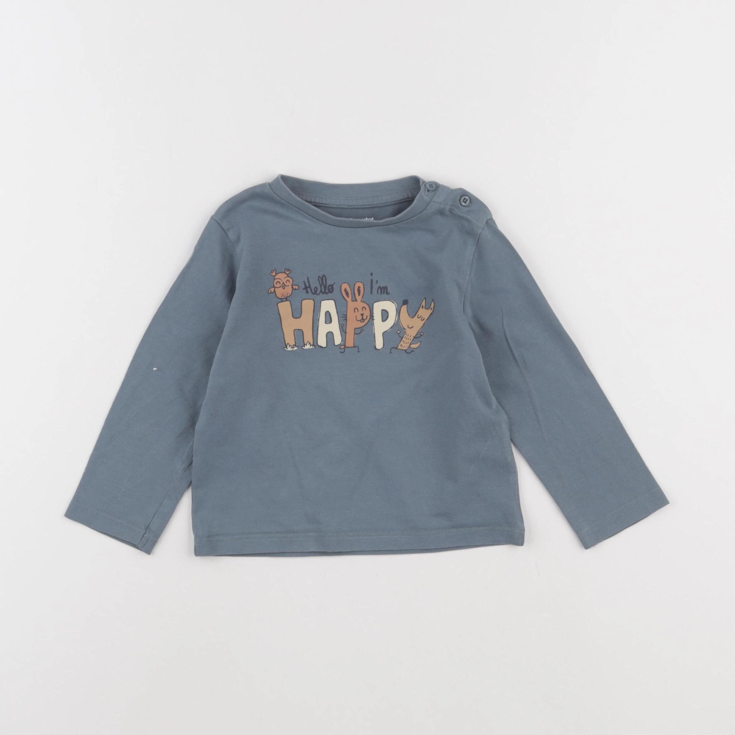 Vertbaudet - tee-shirt bleu - 18 mois