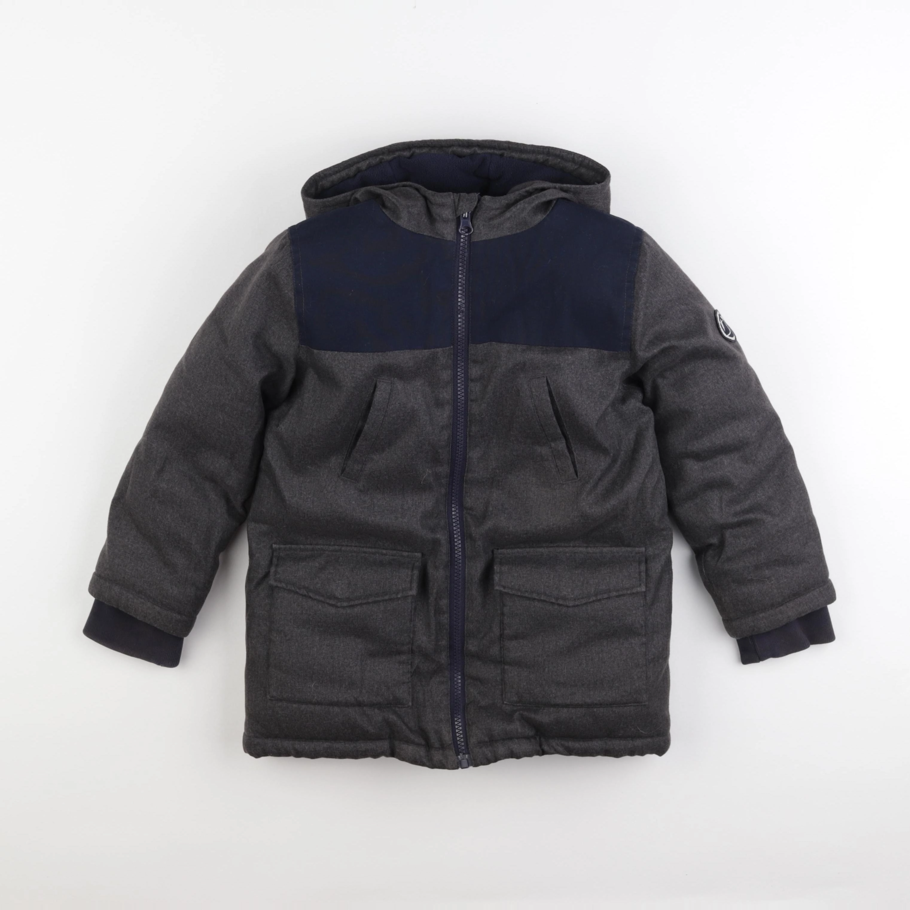 Petit Bateau - parka gris - 5 ans