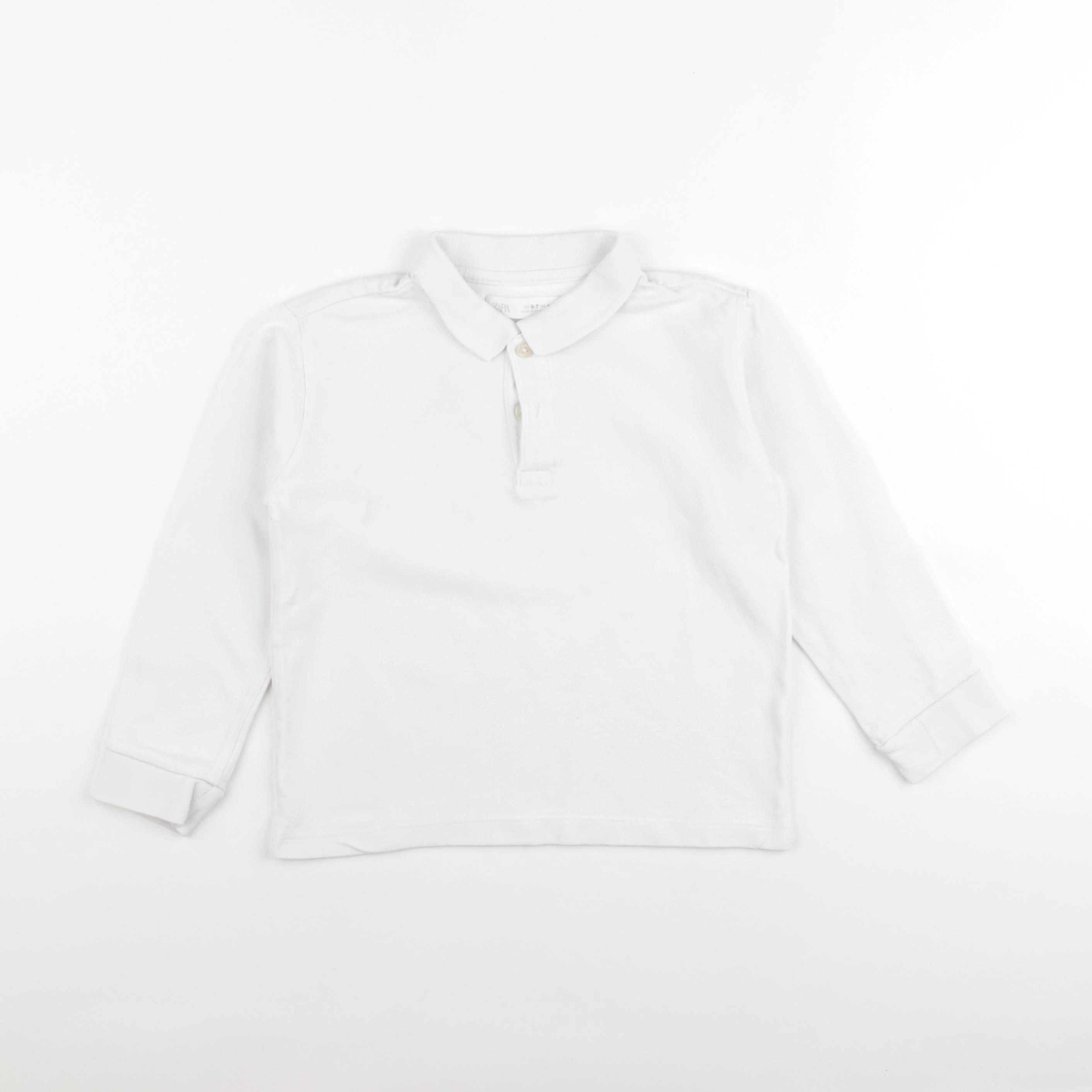 Zara - polo blanc - 6/7 ans