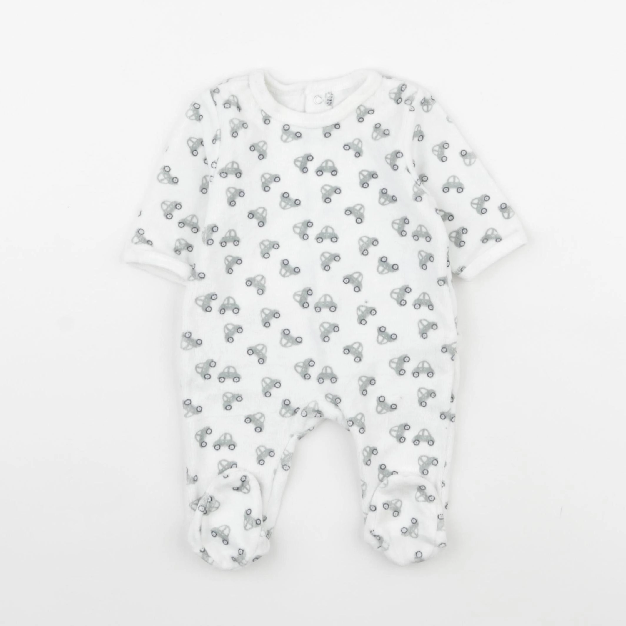 Vertbaudet - pyjama velours blanc - 1 mois