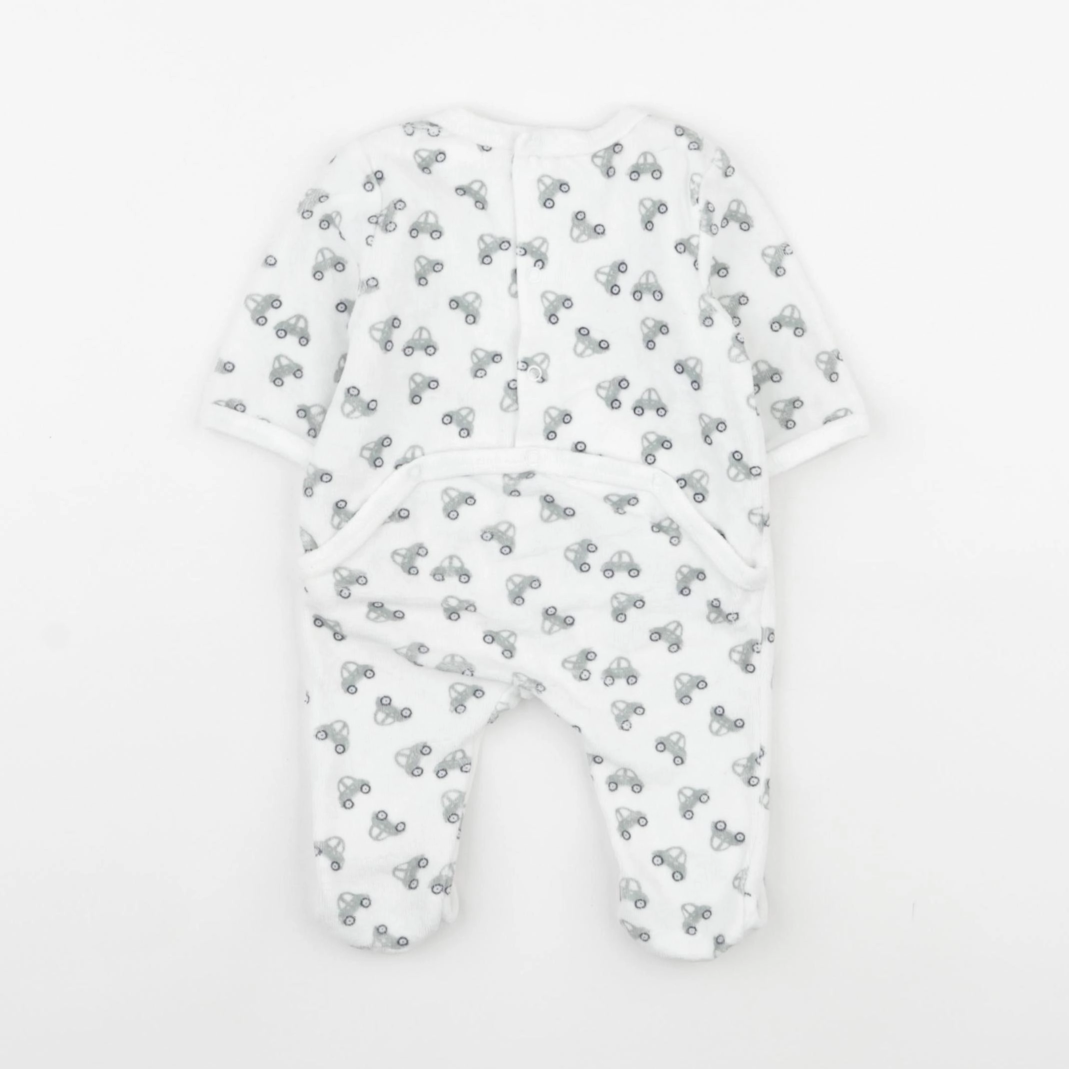 Vertbaudet - pyjama velours blanc - 1 mois