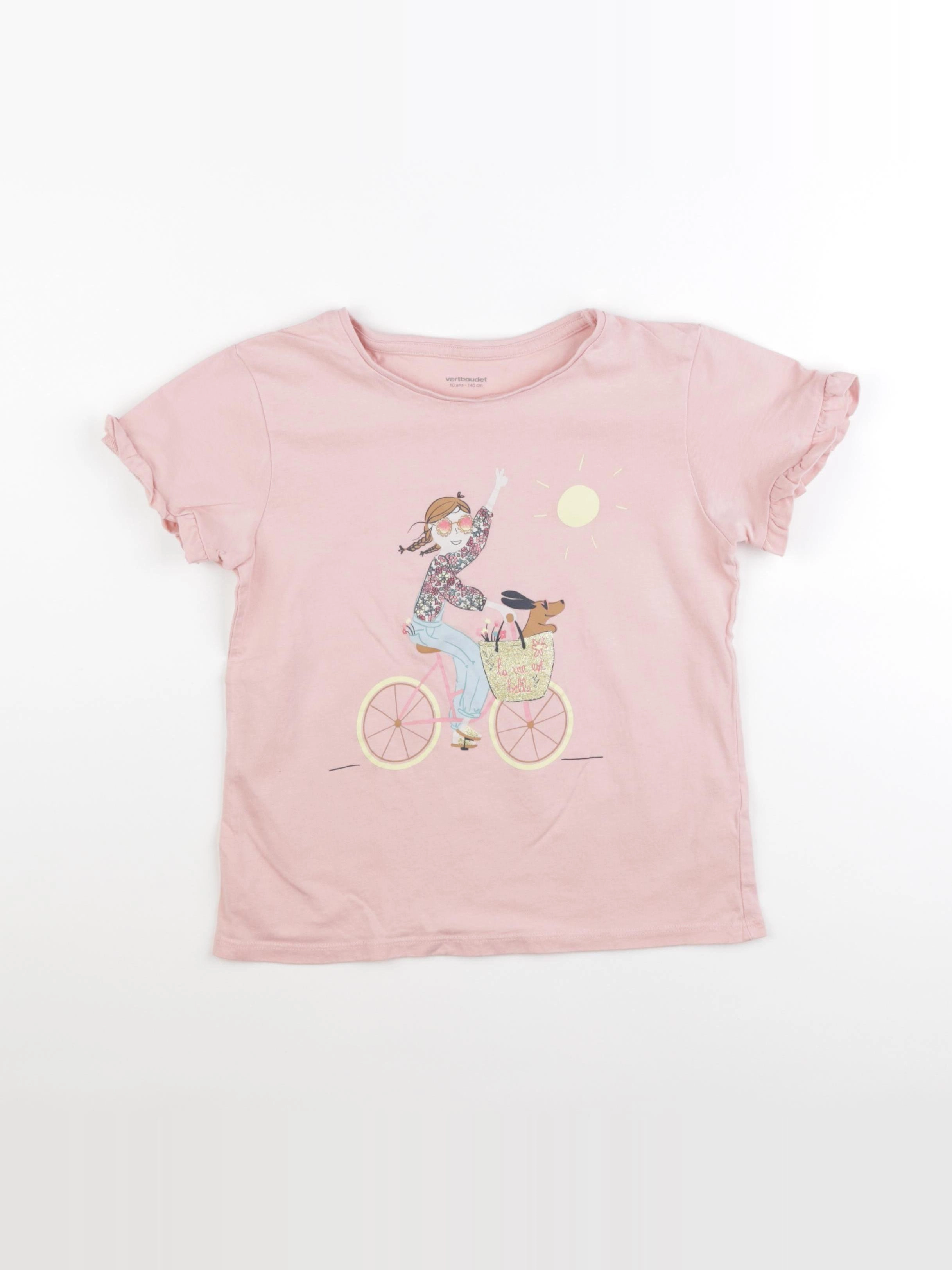 Vertbaudet - tee-shirt rose - 10 ans