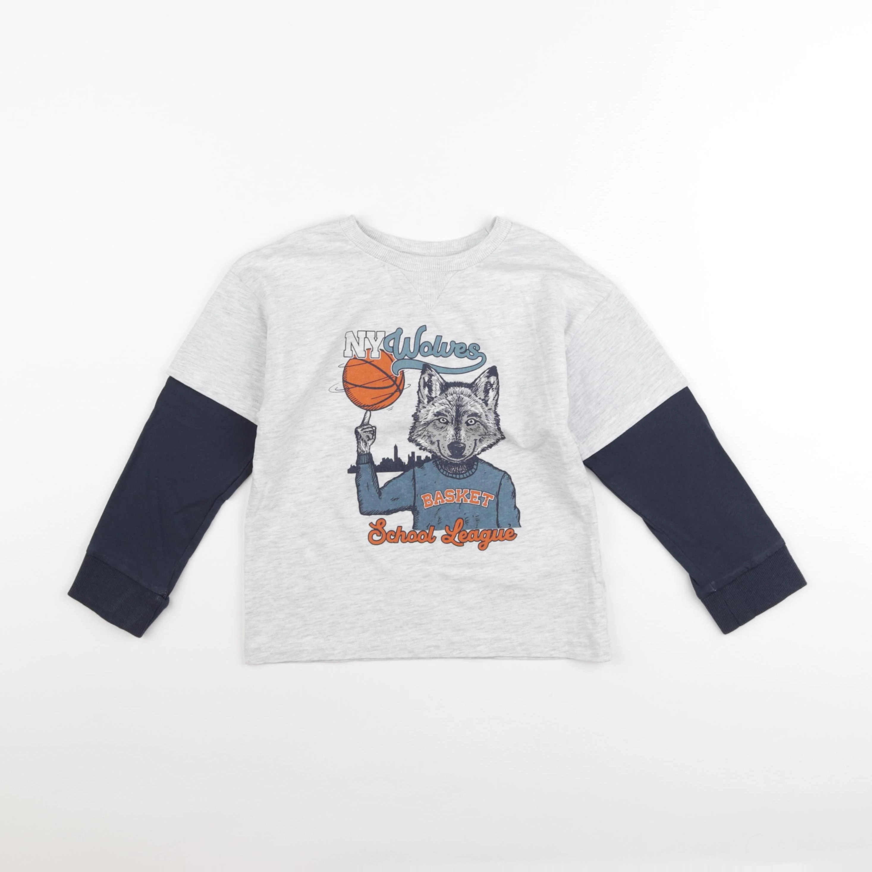 Vertbaudet - tee-shirt gris - 6 ans