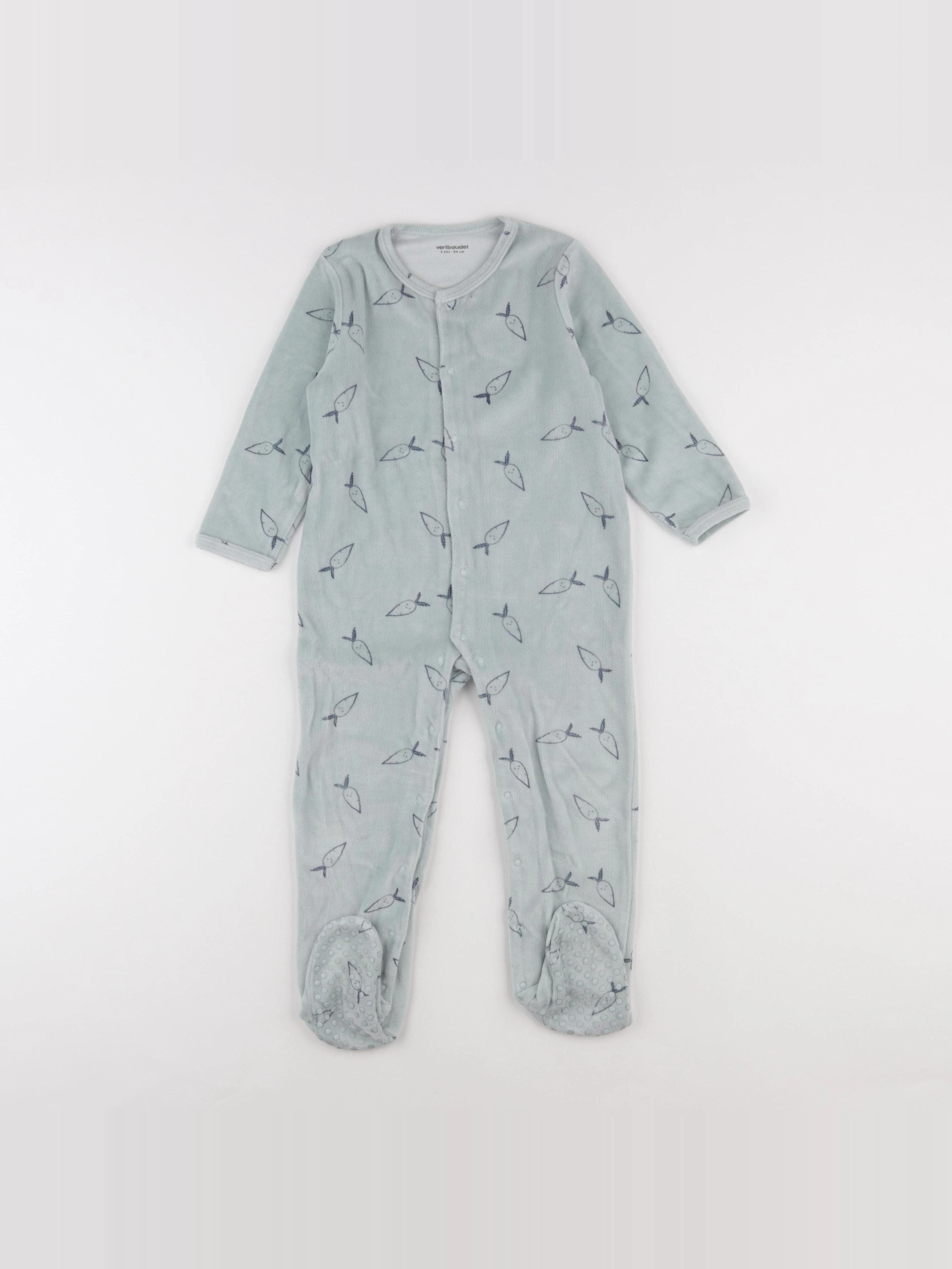 Vertbaudet - pyjama velours vert - 3 ans