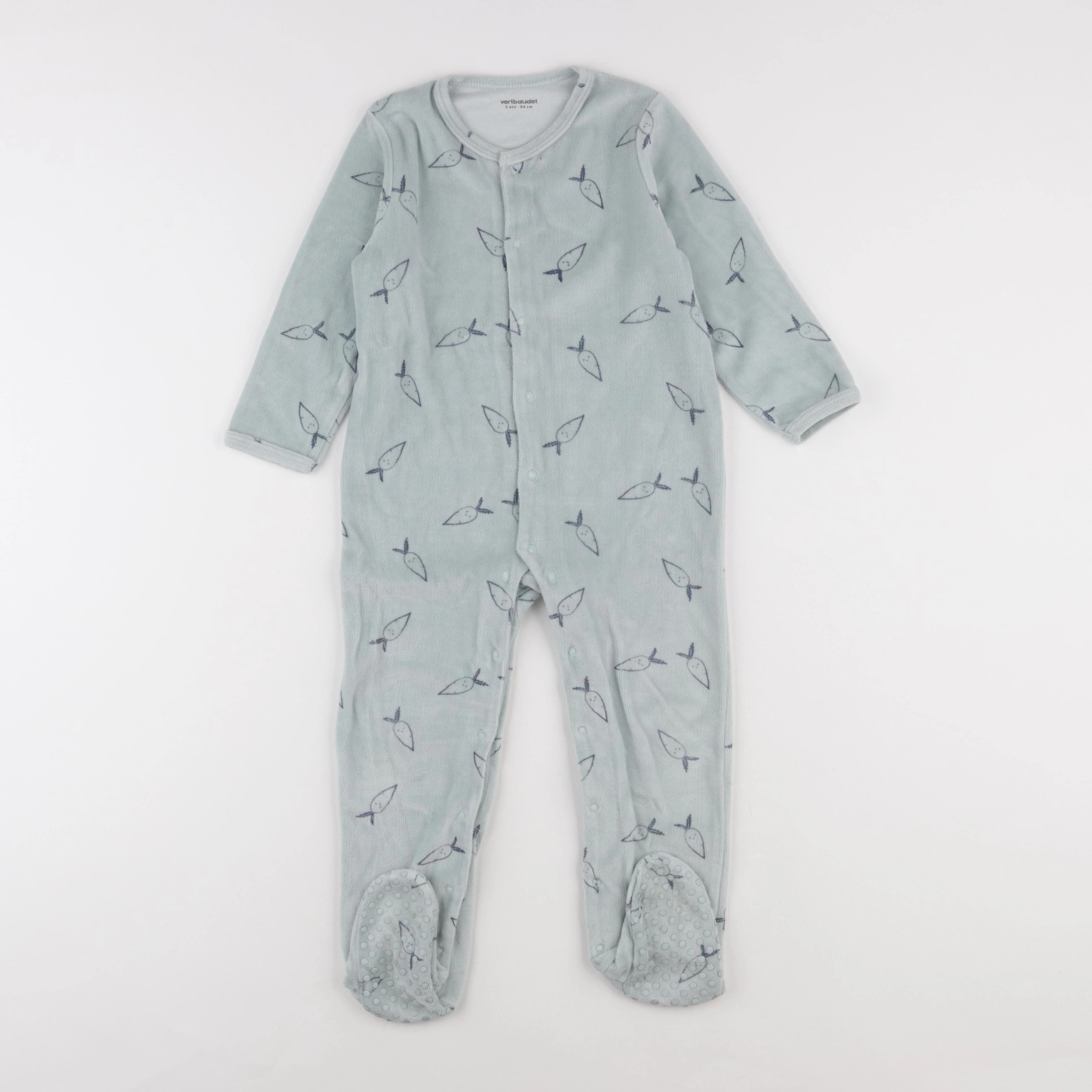 Vertbaudet - pyjama velours vert - 3 ans