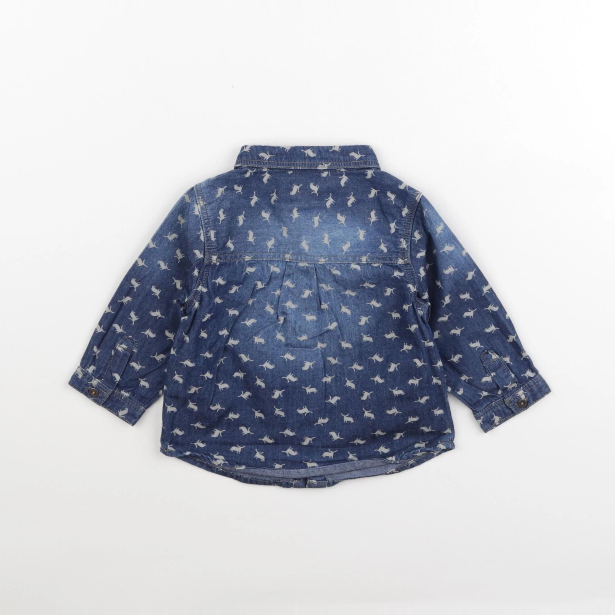 Vertbaudet - chemise bleu - 6 mois