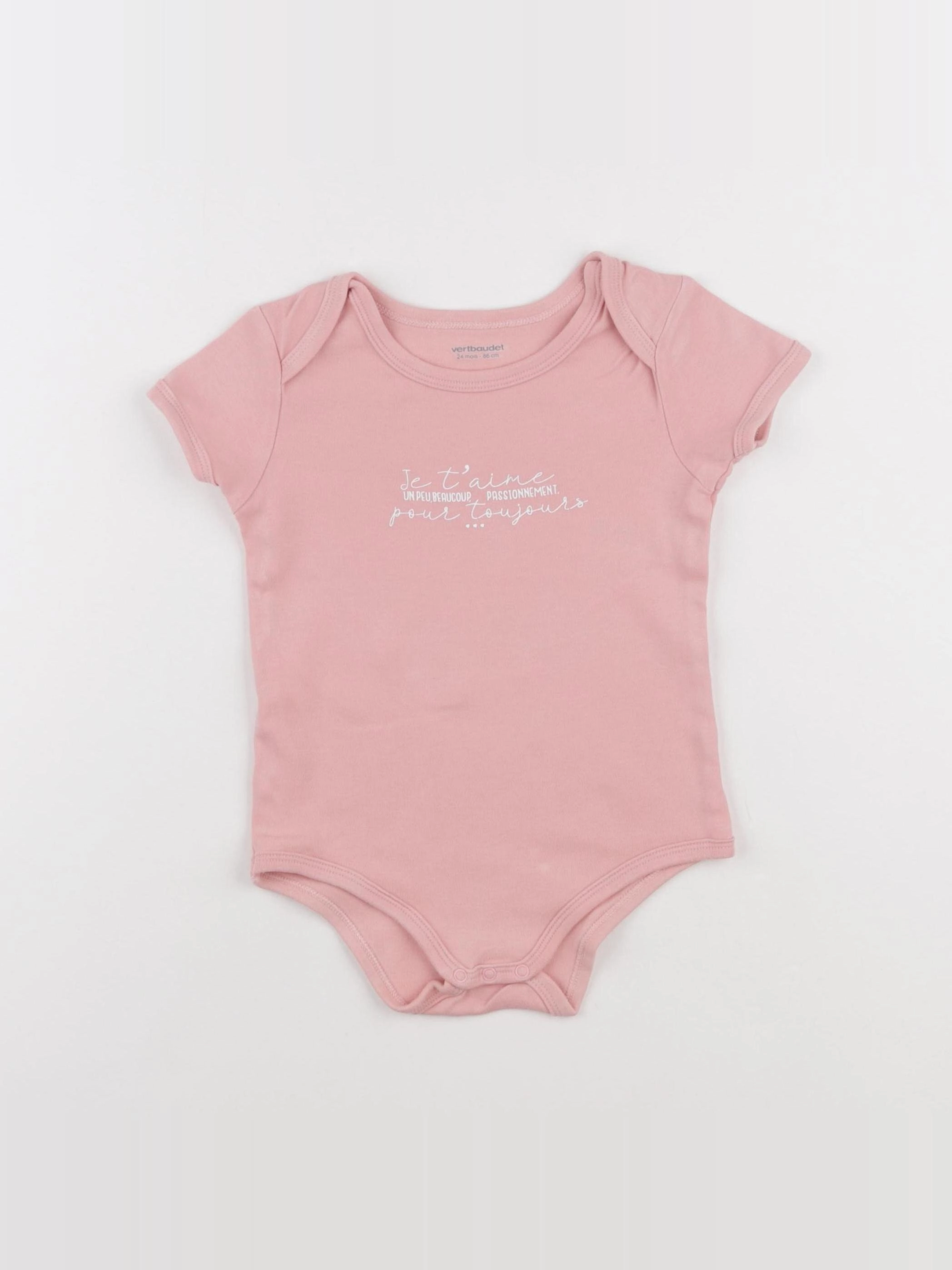 Vertbaudet - body rose - 24 mois