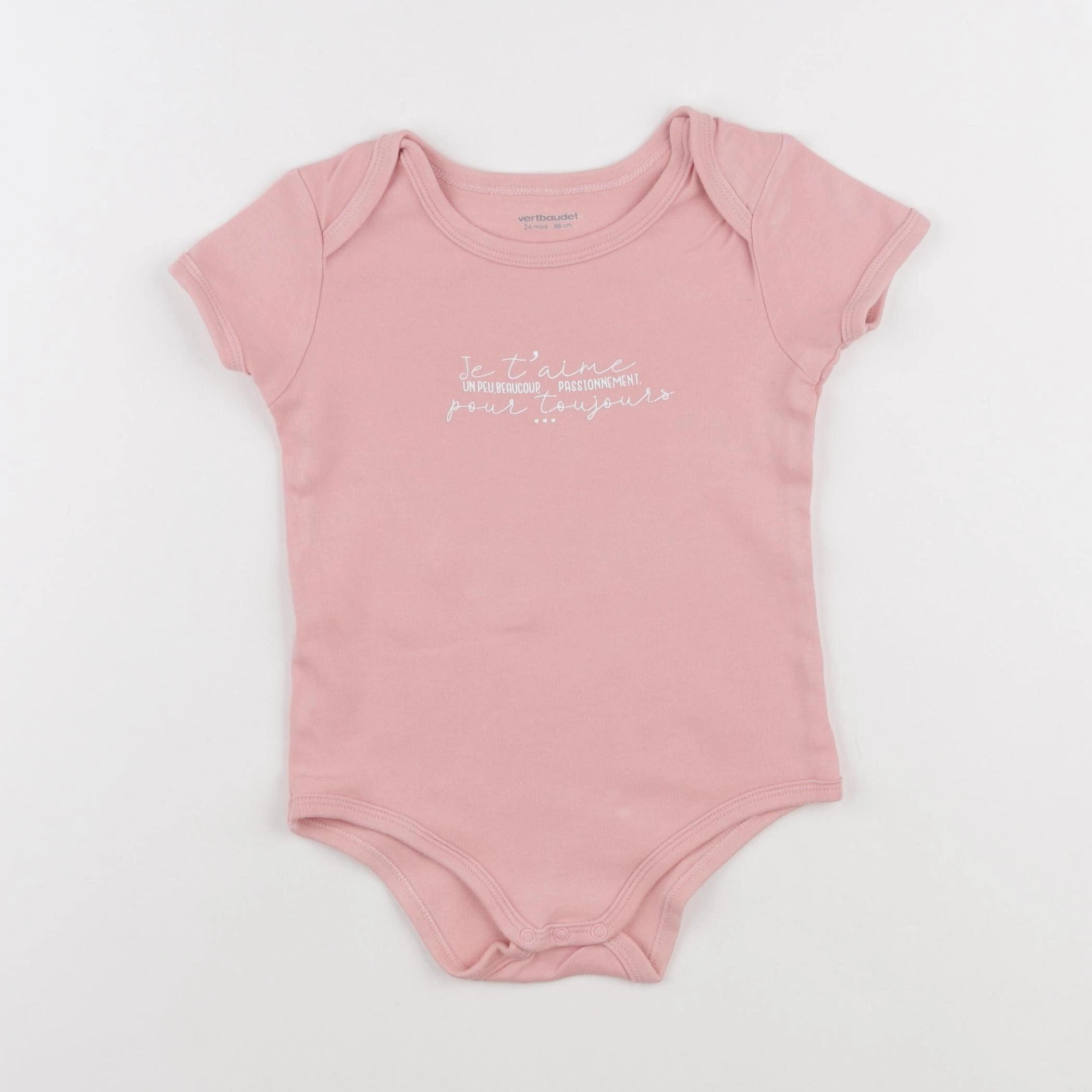 Vertbaudet - body rose - 24 mois