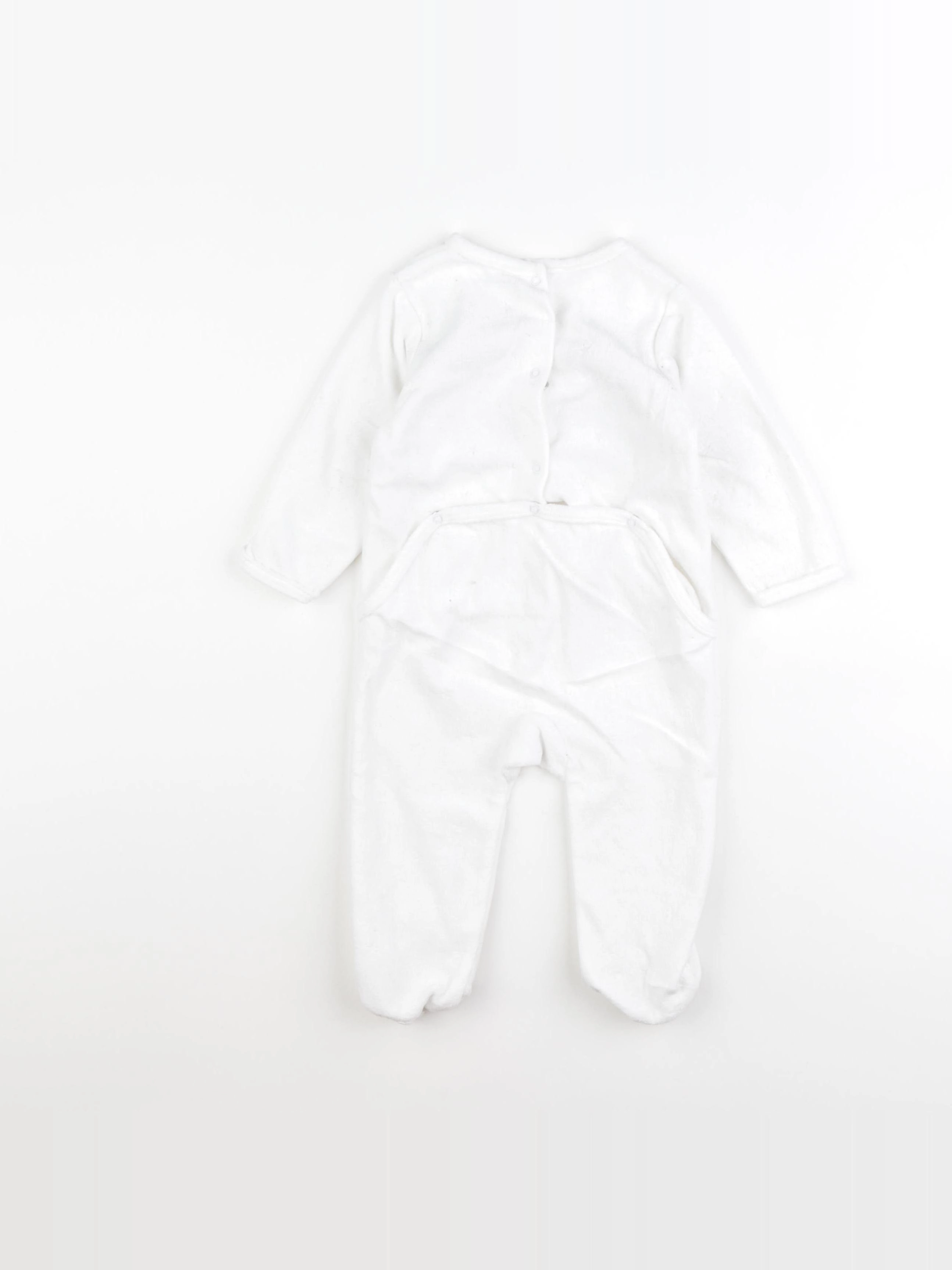 Vertbaudet - pyjama velours blanc - 12 mois
